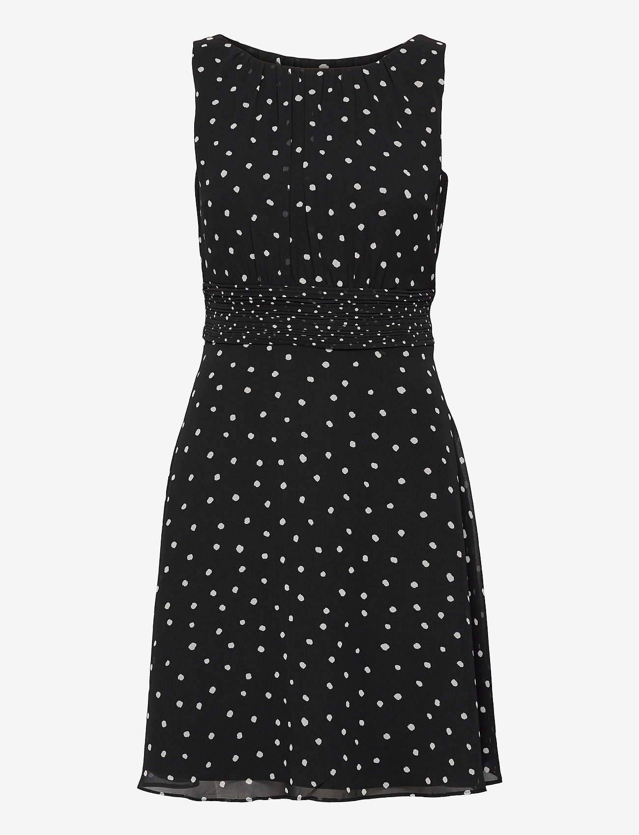 Esprit Collection - Recycled: Chiffon dress with a gathered waist - krótkie sukienki - black 3 - 0