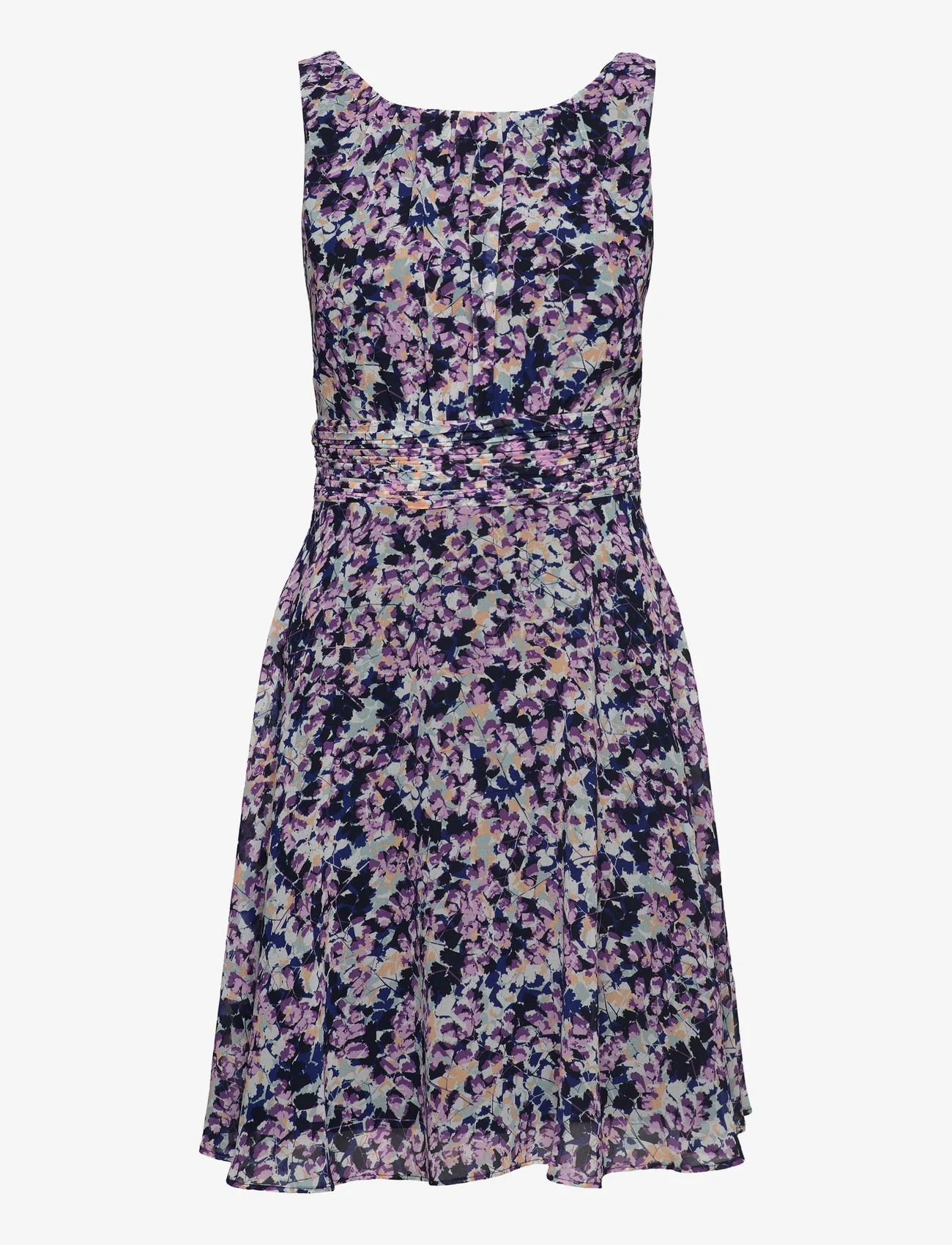 Esprit Collection - Recycled: Chiffon dress with a gathered waist - kurze kleider - navy 4 - 0