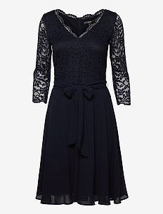 Recycled: chiffon midi dress with lace, Esprit Collection