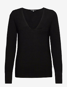 With lyocell TENCEL™: Ribbed jumper, Esprit Collection