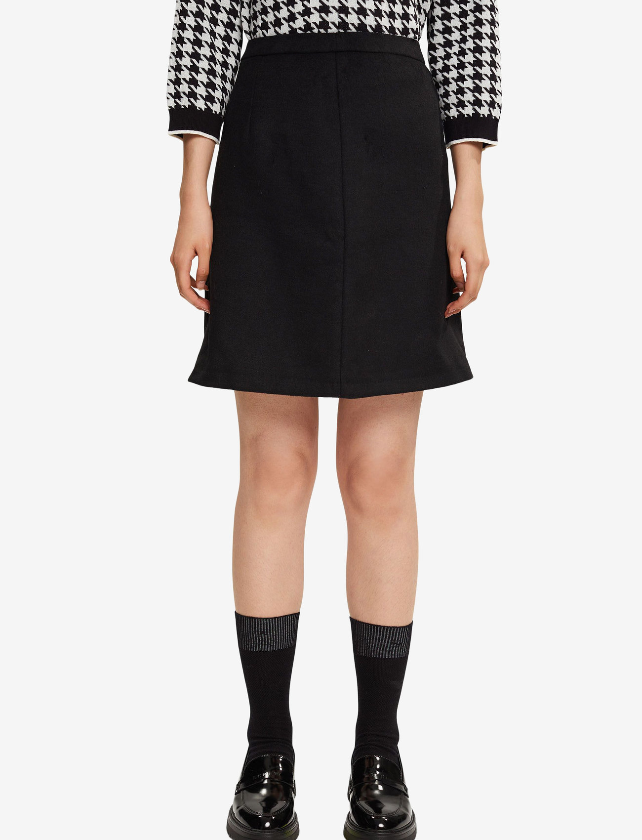 Esprit Collection - Wool blend mini skirt - efterårstøj - black - 2