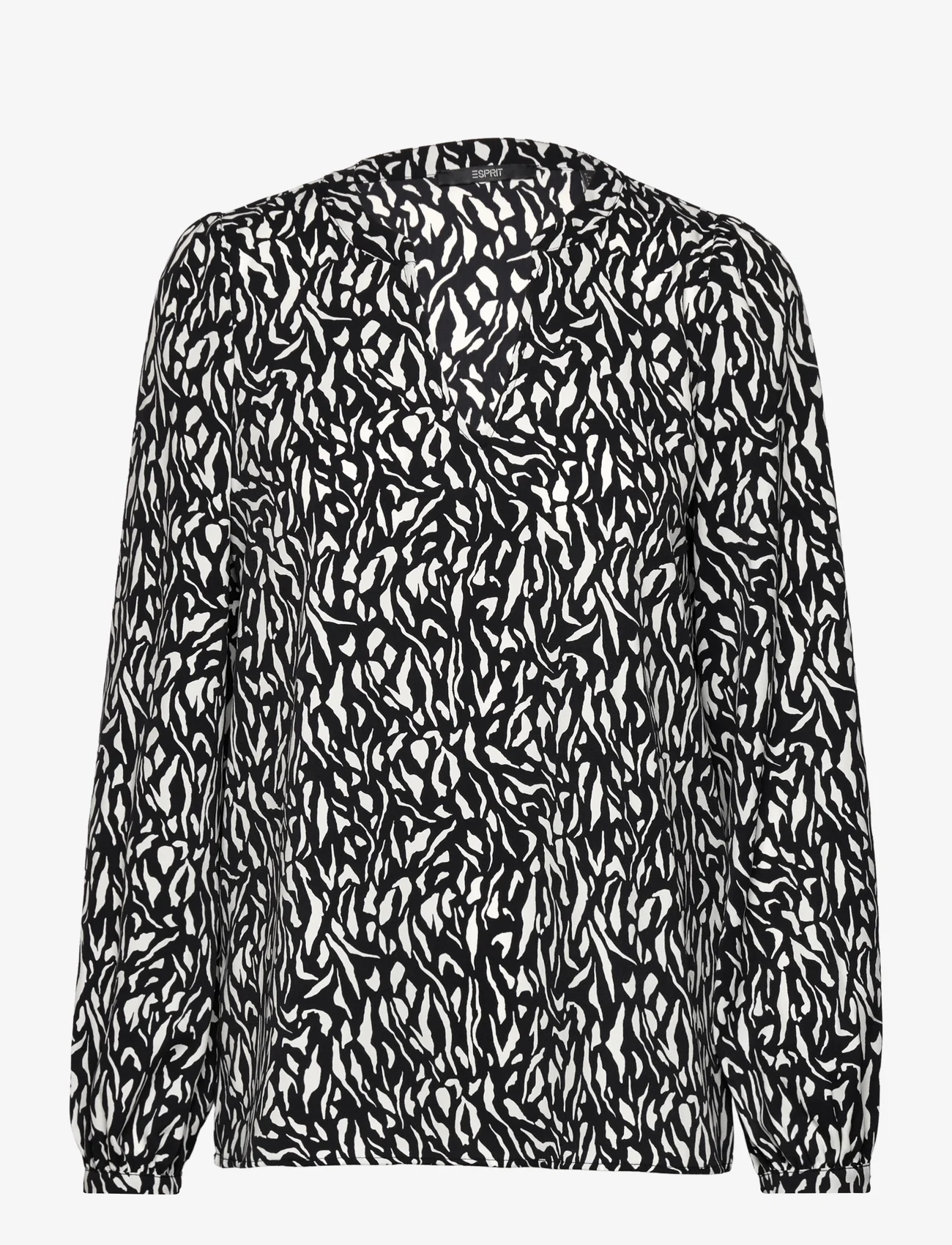 Esprit Collection - Crepe blouse with all-over pattern - bluzki z długimi rękawami - black 2 - 0