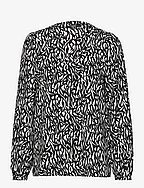 Crepe blouse with all-over pattern - BLACK 2