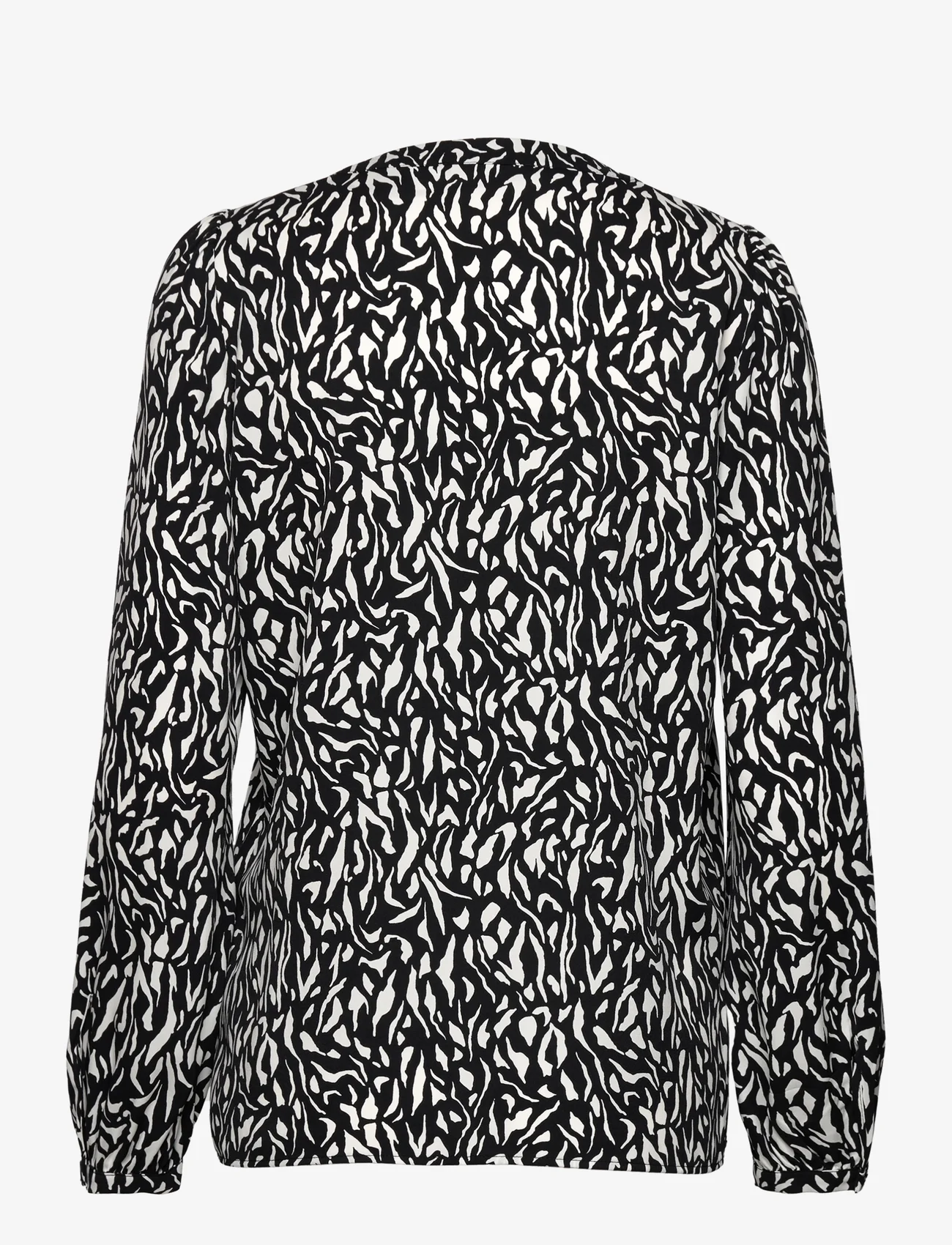 Esprit Collection - Crepe blouse with all-over pattern - langärmlige blusen - black 2 - 1