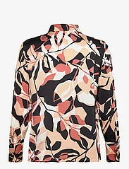 Esprit Collection - Patterned blouse in a satin finish - long-sleeved shirts - sand - 1