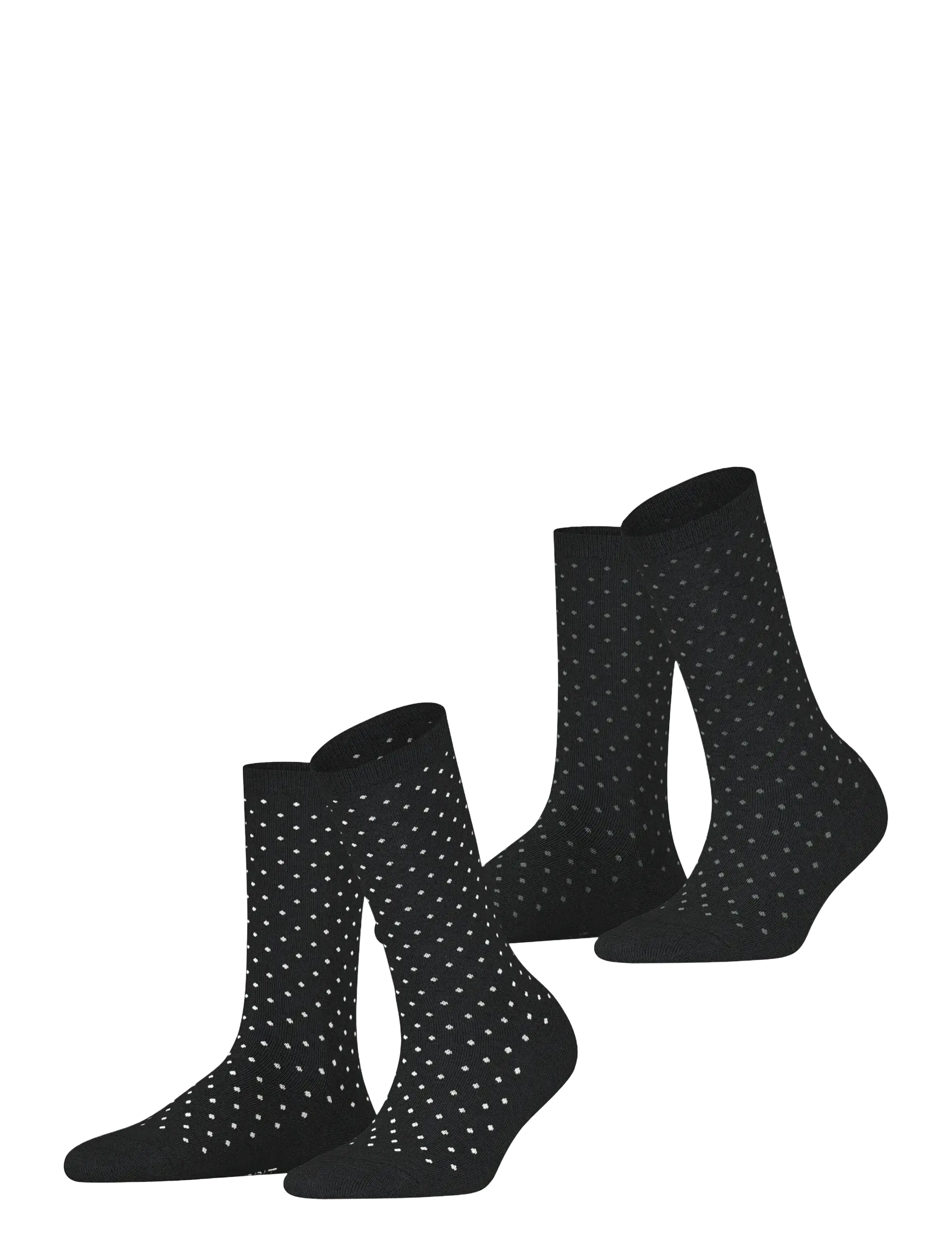 Esprit Socks Fine Dot 2-Pack Sustainable With Pattern, Kvinder, Prikkede Strømper, Sort, Str: 39-42