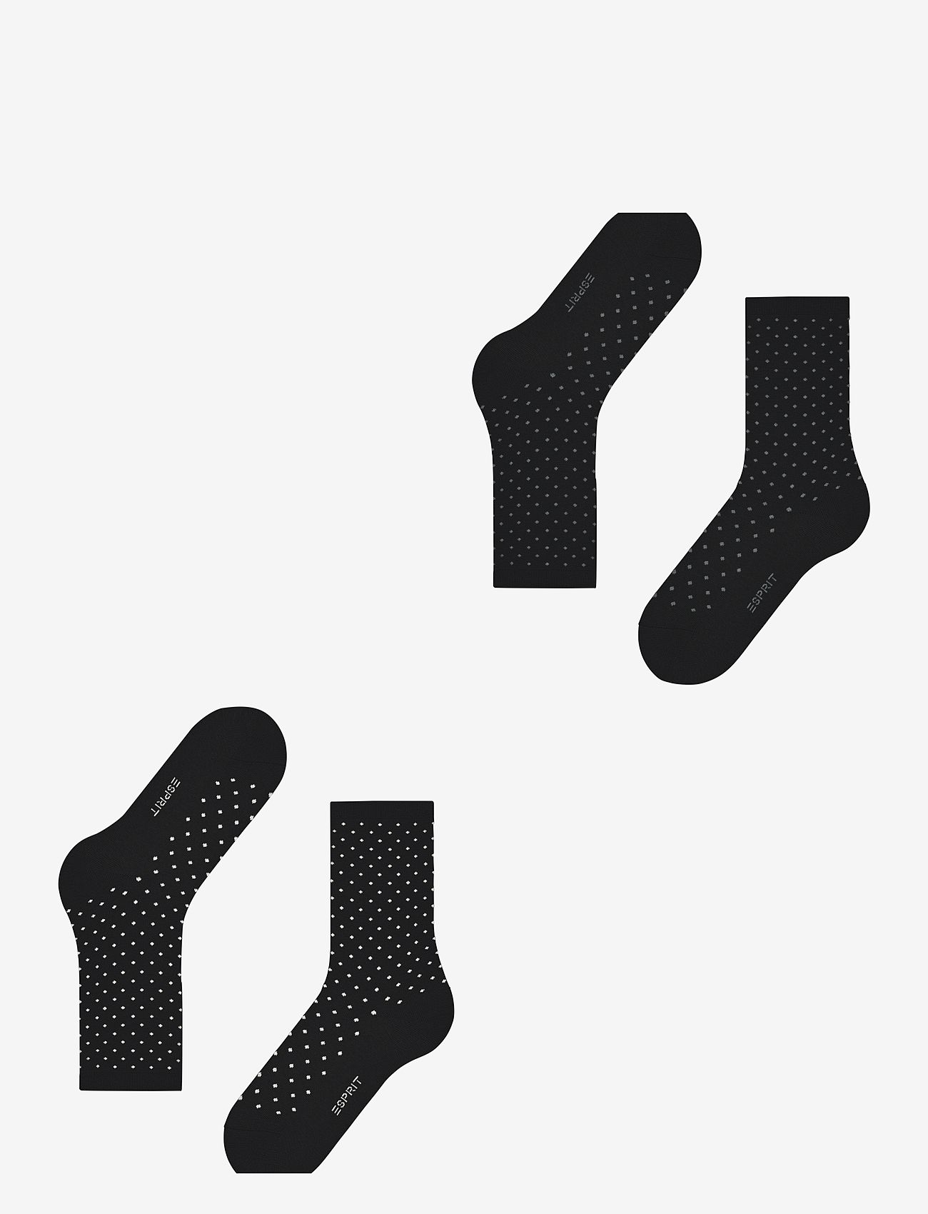 Esprit Socks - Fine Dot 2-Pack sustainable with pattern - laveste priser - black - 1