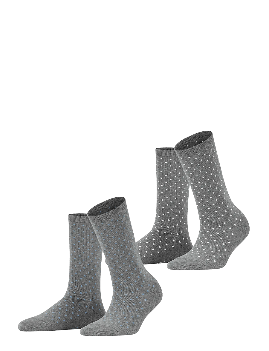Esprit Socks - Fine Dot 2-Pack sustainable with pattern - klassikalised sokid - light greymel. - 0