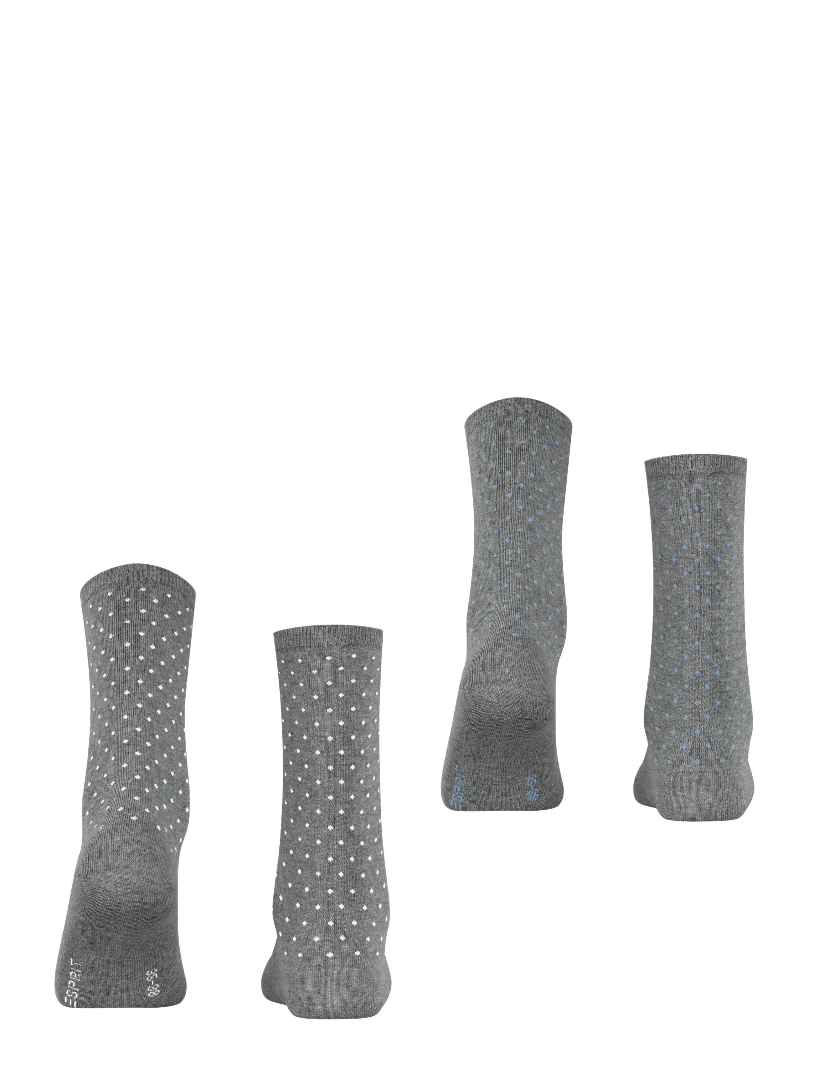 Esprit Socks - Fine Dot SO 2P - alhaisimmat hinnat - light greymel. - 1