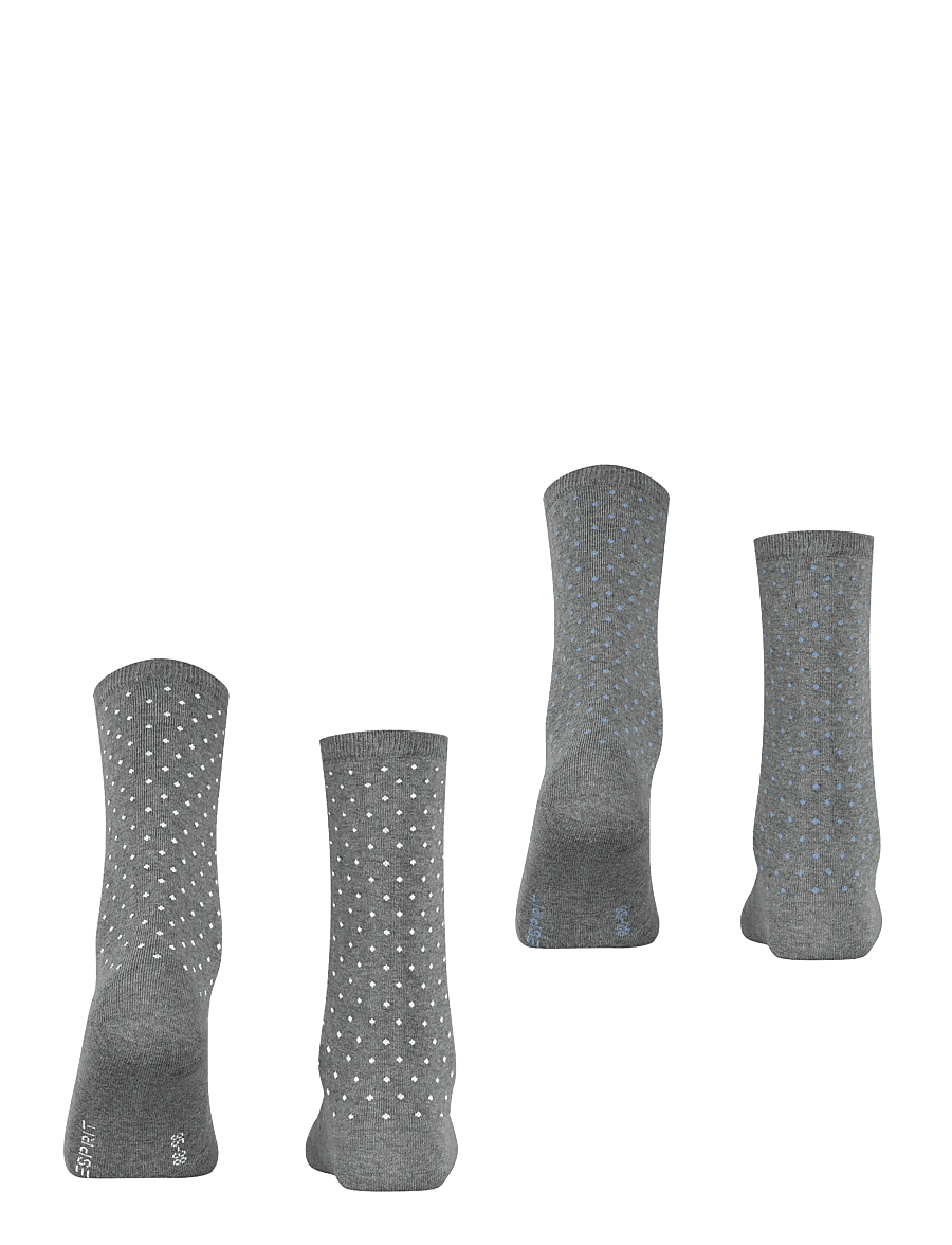 Esprit Socks - Fine Dot 2-Pack sustainable with pattern - klassikalised sokid - light greymel. - 1