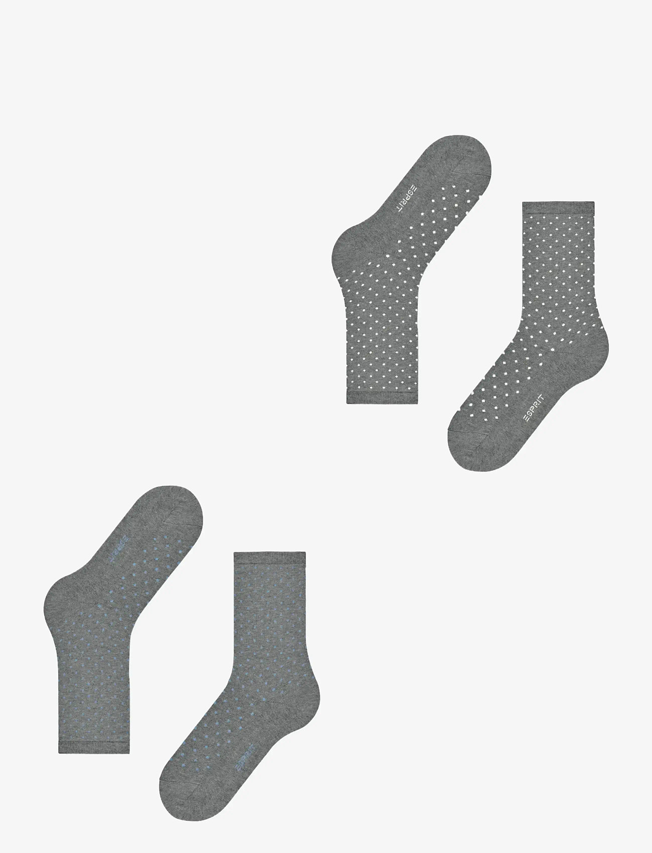 Esprit Socks - Fine Dot 2-Pack sustainable with pattern - gifts below 30€ - light greymel. - 3