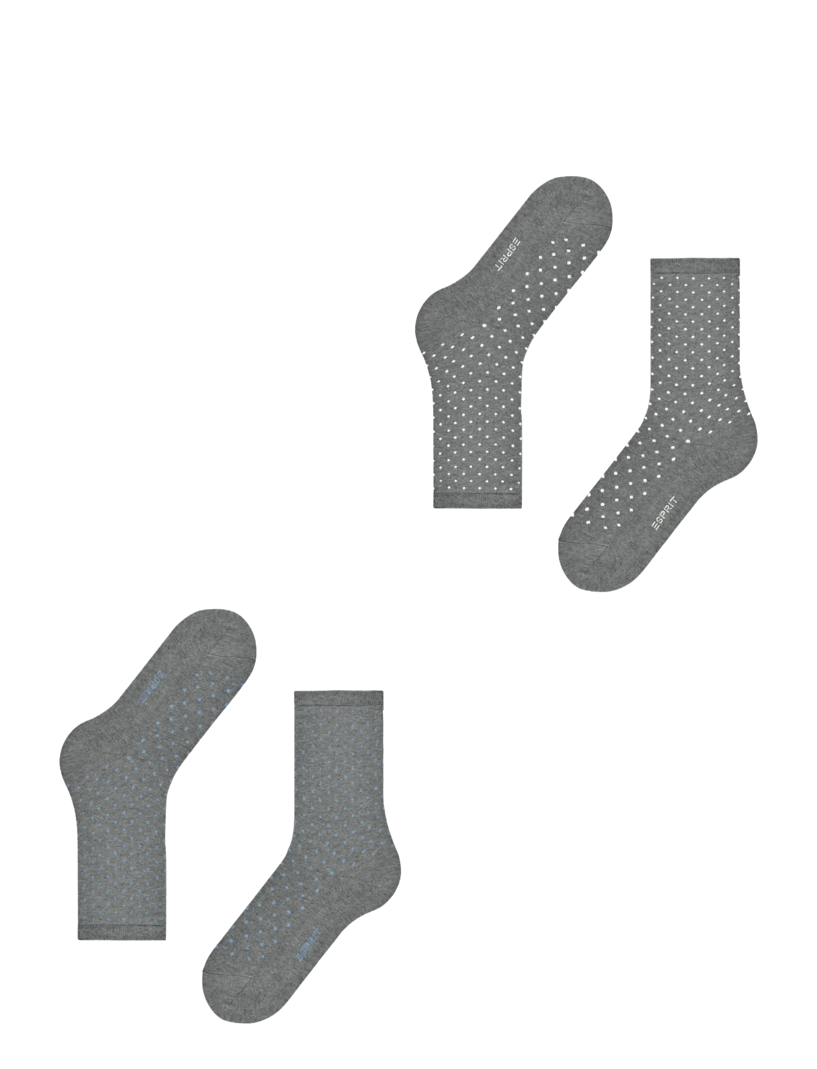 Esprit Socks - Fine Dot SO 2P - alhaisimmat hinnat - light greymel. - 3