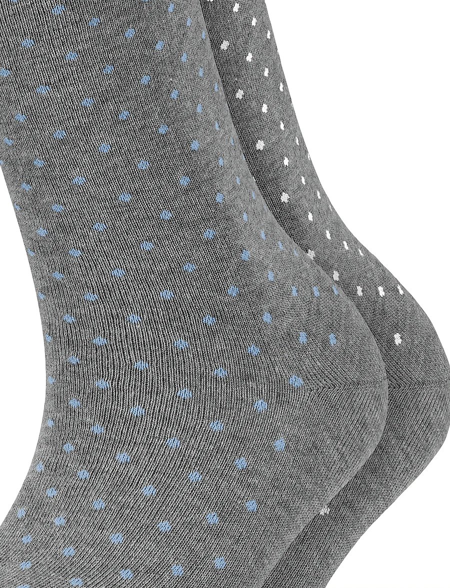 Esprit Socks - Fine Dot 2-Pack sustainable with pattern - klassikalised sokid - light greymel. - 4