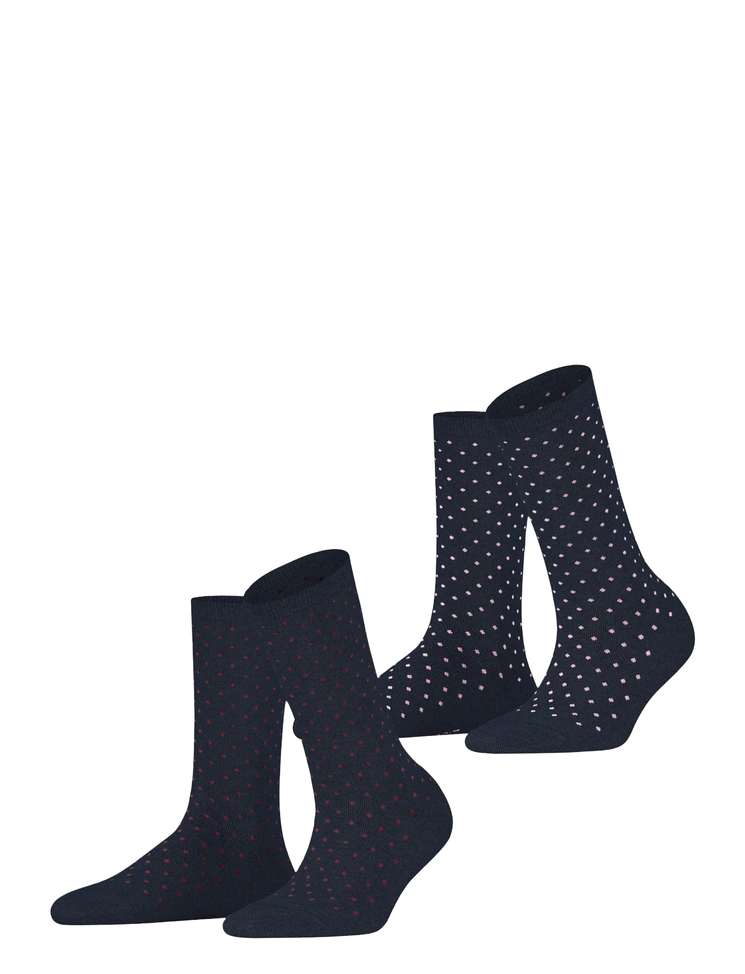 Esprit Socks Fine Dot 2-Pack Sustainable With Pattern, Kvinder, Prikkede Strømper, Navy, Str: 35-38