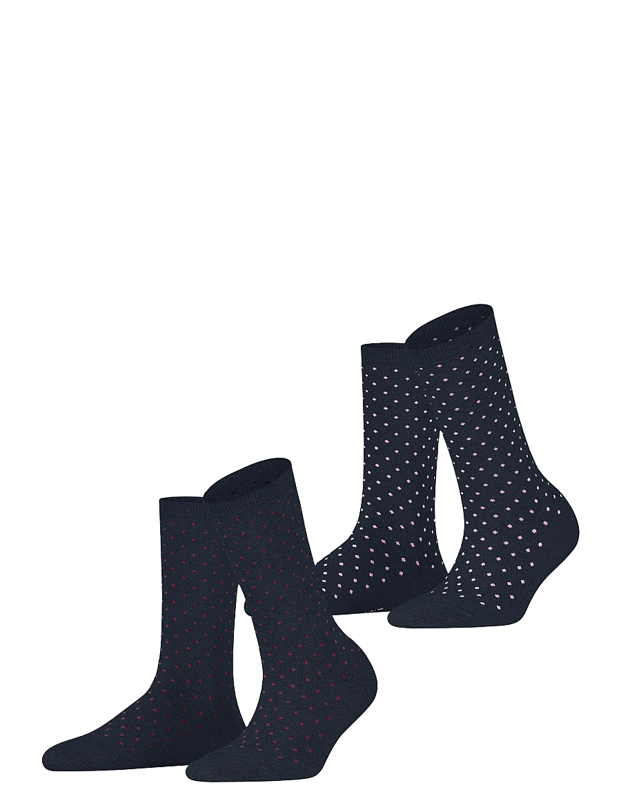 Esprit Socks - Fine Dot 2-Pack sustainable with pattern - klassikalised sokid - marine - 0