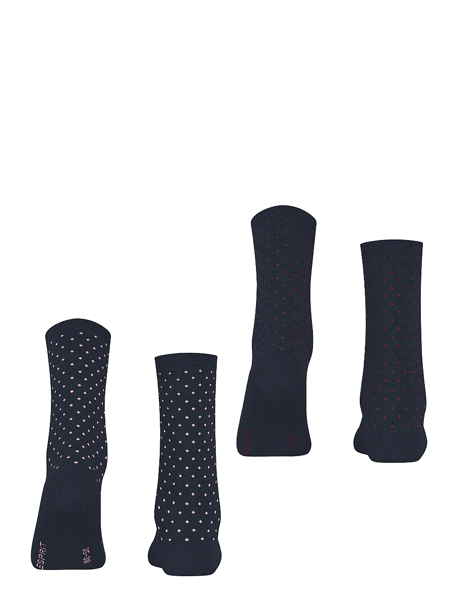 Esprit Socks - Fine Dot 2-Pack sustainable with pattern - klassikalised sokid - marine - 1