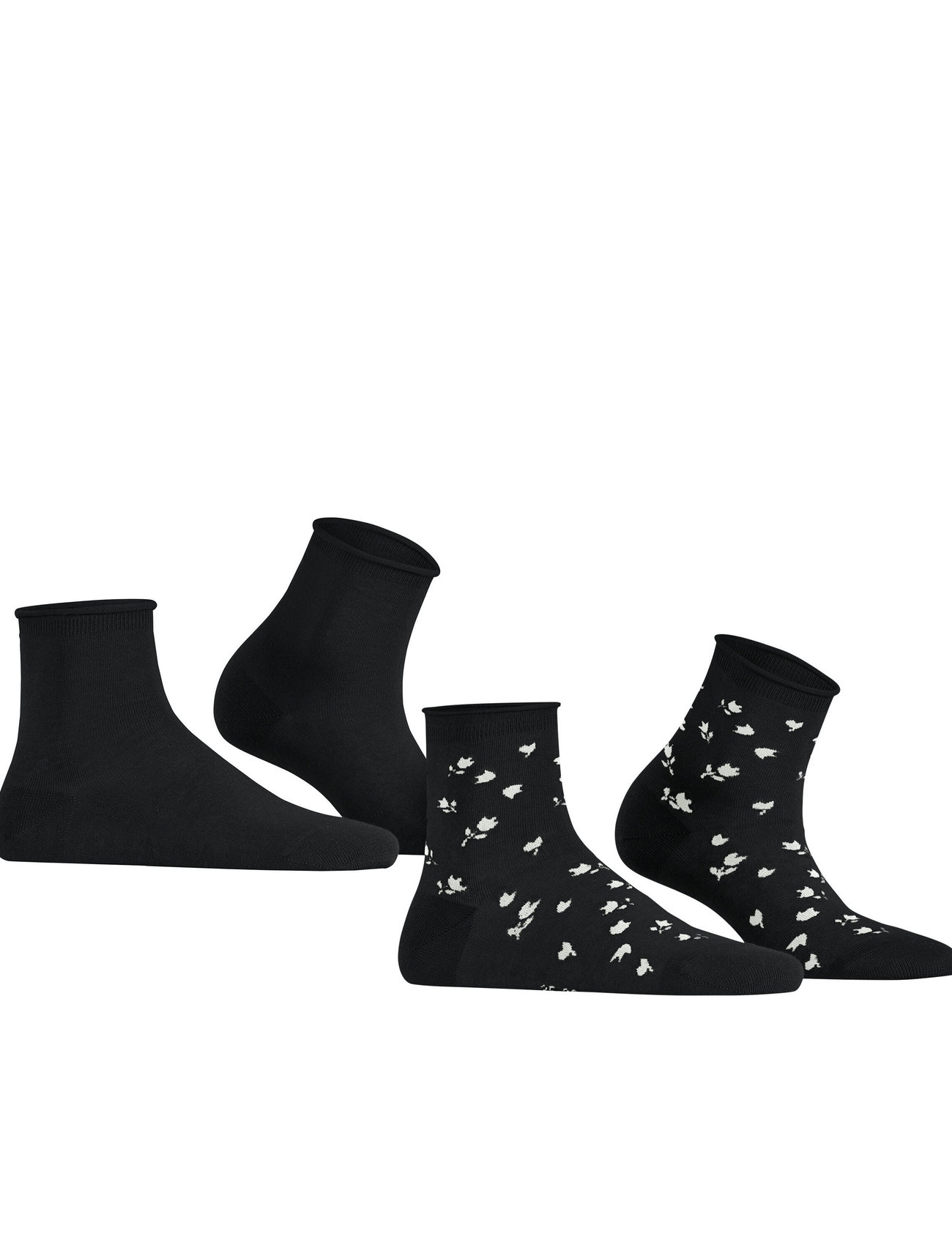 Esprit Socks - Mini Flower SSO 2P - black - 1