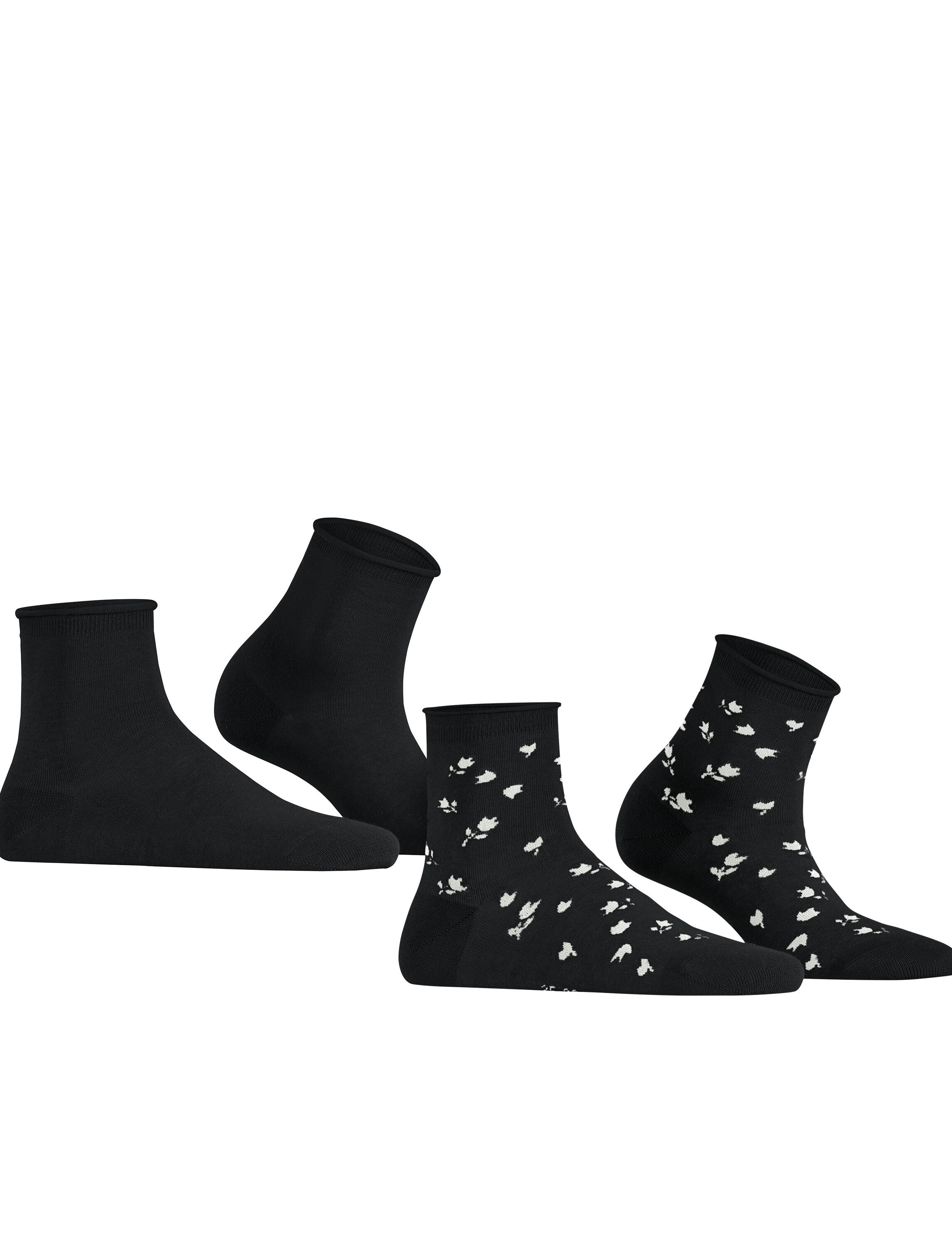 Esprit Socks - Mini Flower SSO 2P - black - 1