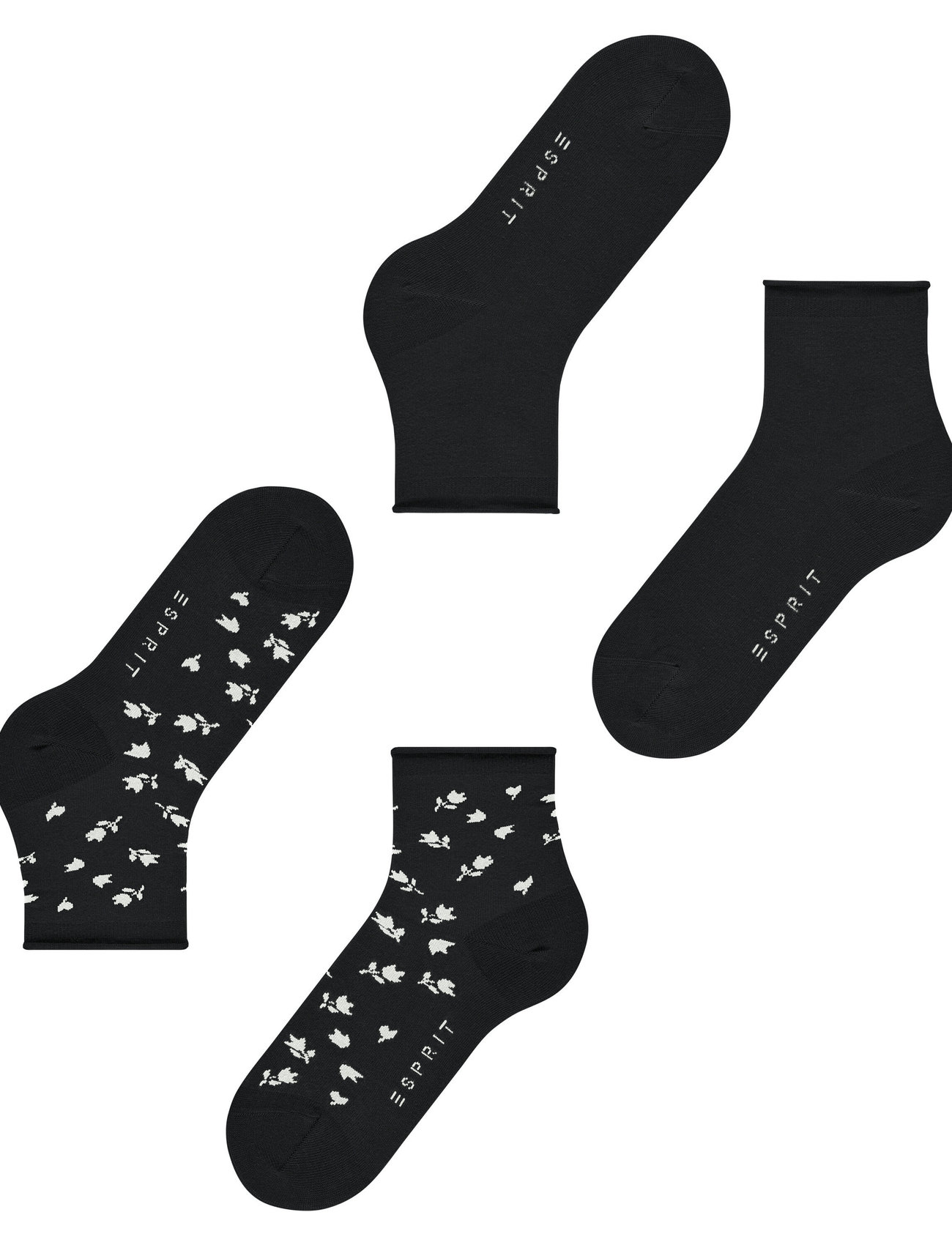 Esprit Socks - Mini Flower SSO 2P - black - 3