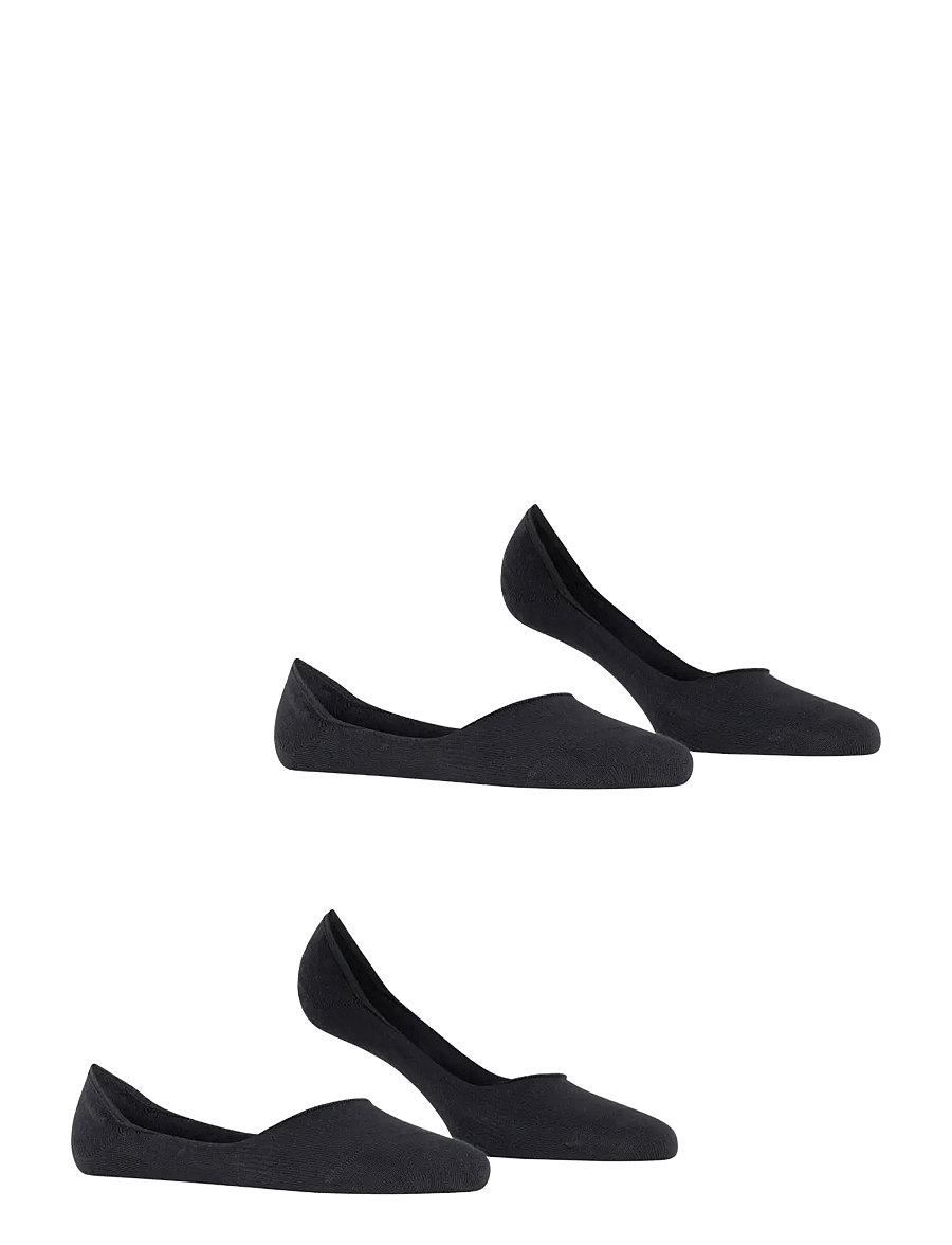 Esprit Socks - Cotton Invisible 2-Pack sustainable uni coloured - Ökklasokkar - black - 2