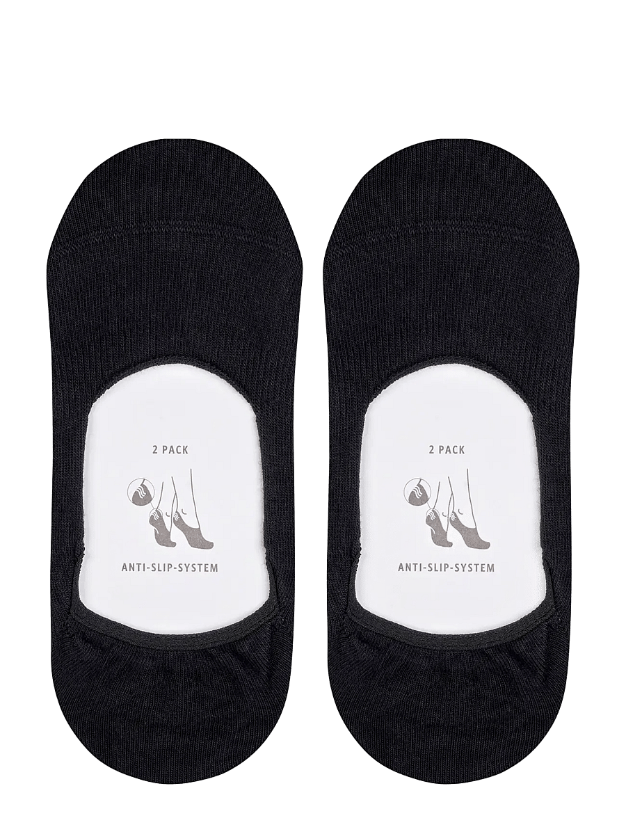 Esprit Socks - Cotton Invisible 2-Pack sustainable uni coloured - Ökklasokkar - black - 3