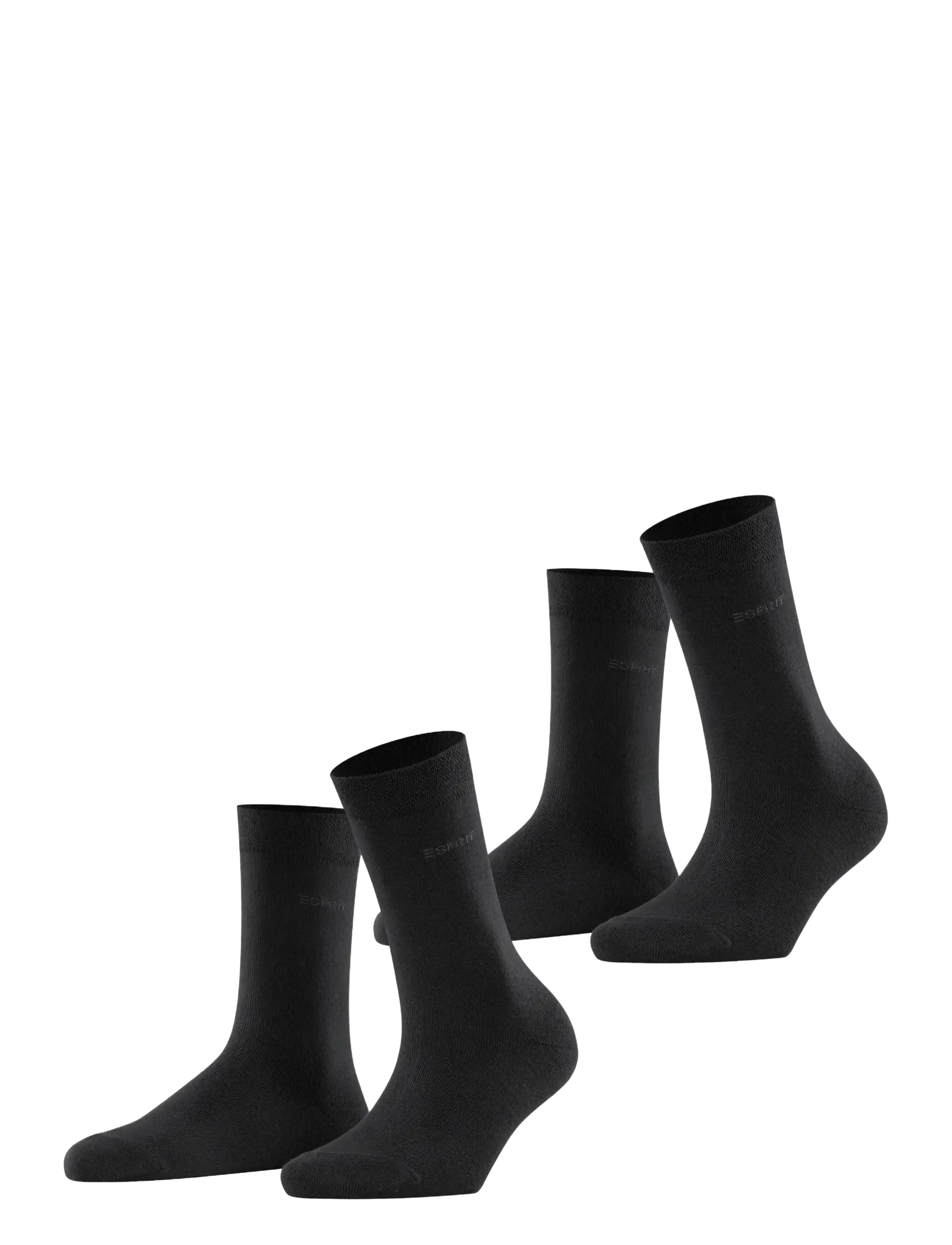 ESPRIT Socken Basic Easy 2-Pack Sustainable Uni Coloured Schwarz - 39-42 - Damen