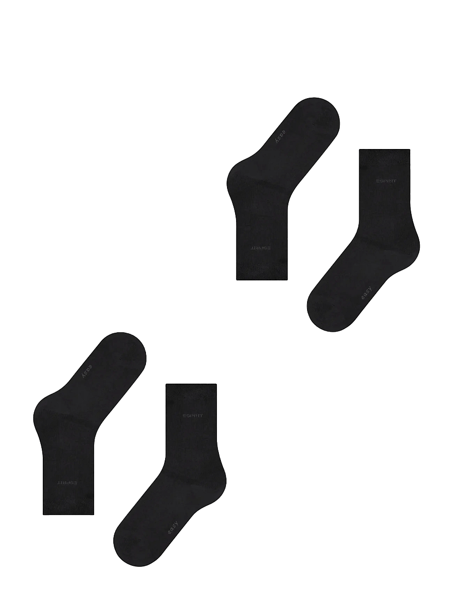 Esprit Socks - Basic Easy 2-Pack sustainable uni coloured - normale socken - black - 1