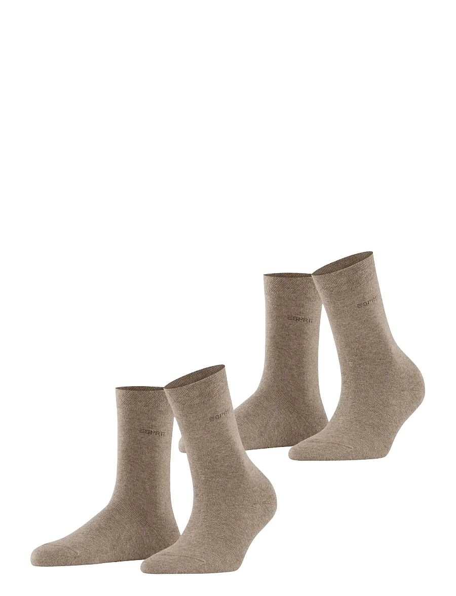 Esprit Socks - Basic Easy 2-Pack sustainable uni coloured - klassikalised sokid - nutmeg mel - 0