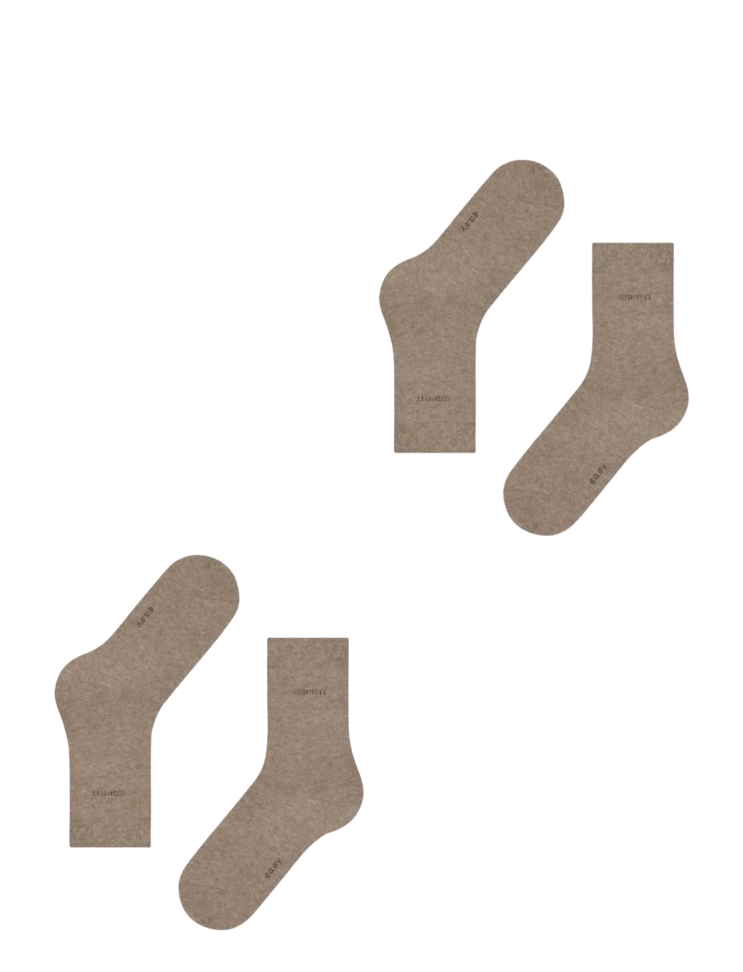 Esprit Socks - Basic Easy SO 2P - crew sokken - nutmeg mel - 1