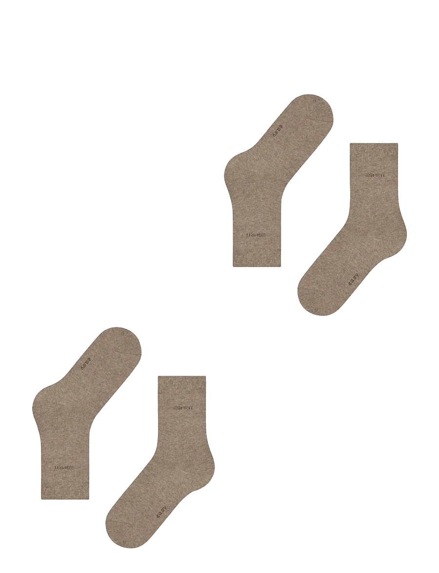 Esprit Socks - Basic Easy 2-Pack sustainable uni coloured - klassikalised sokid - nutmeg mel - 1