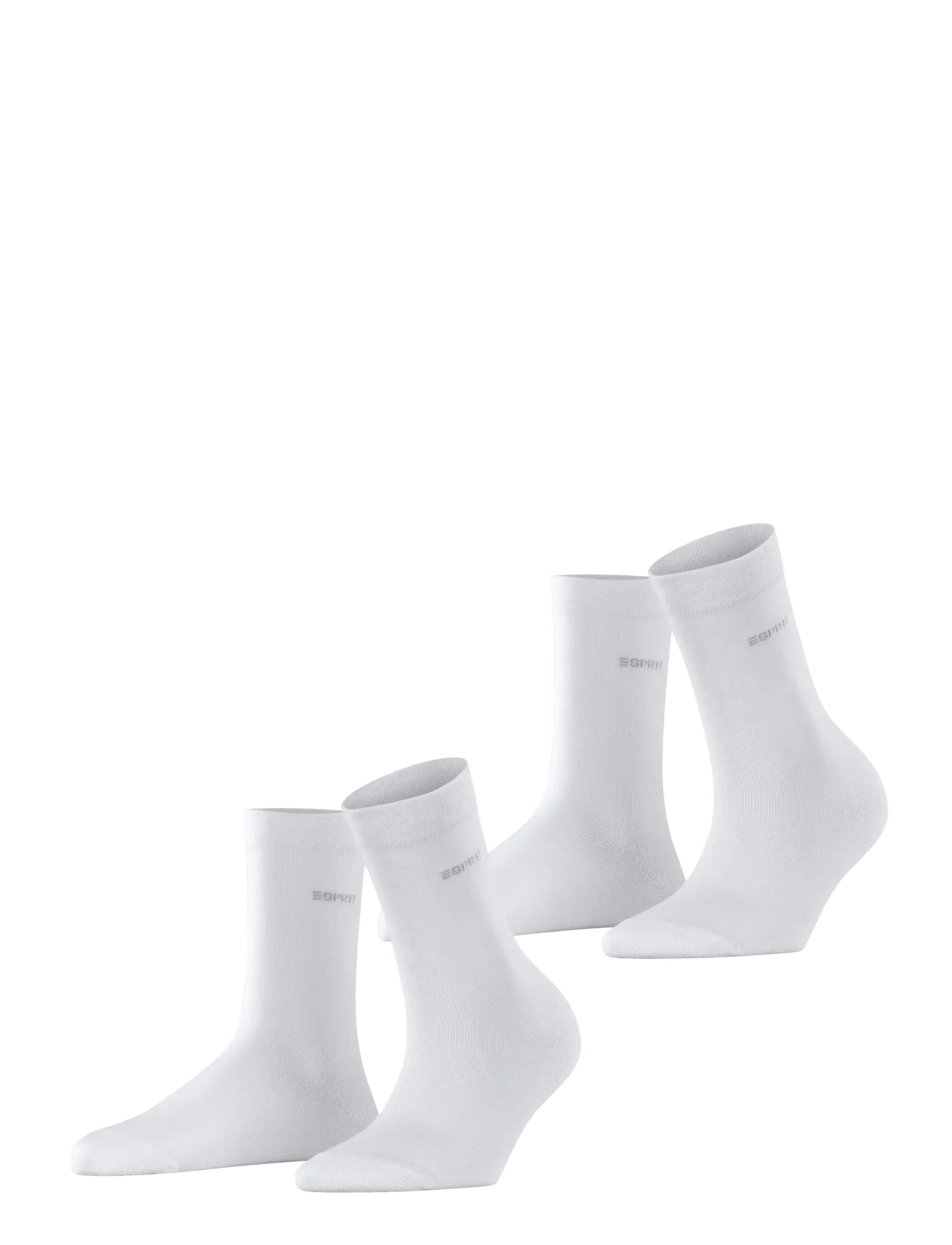 Esprit Socks Basic Easy 2-Pack Sustainable Uni Coloured, Kvinder, Basis Sokker 2-pak, Hvid, Str: 39-42