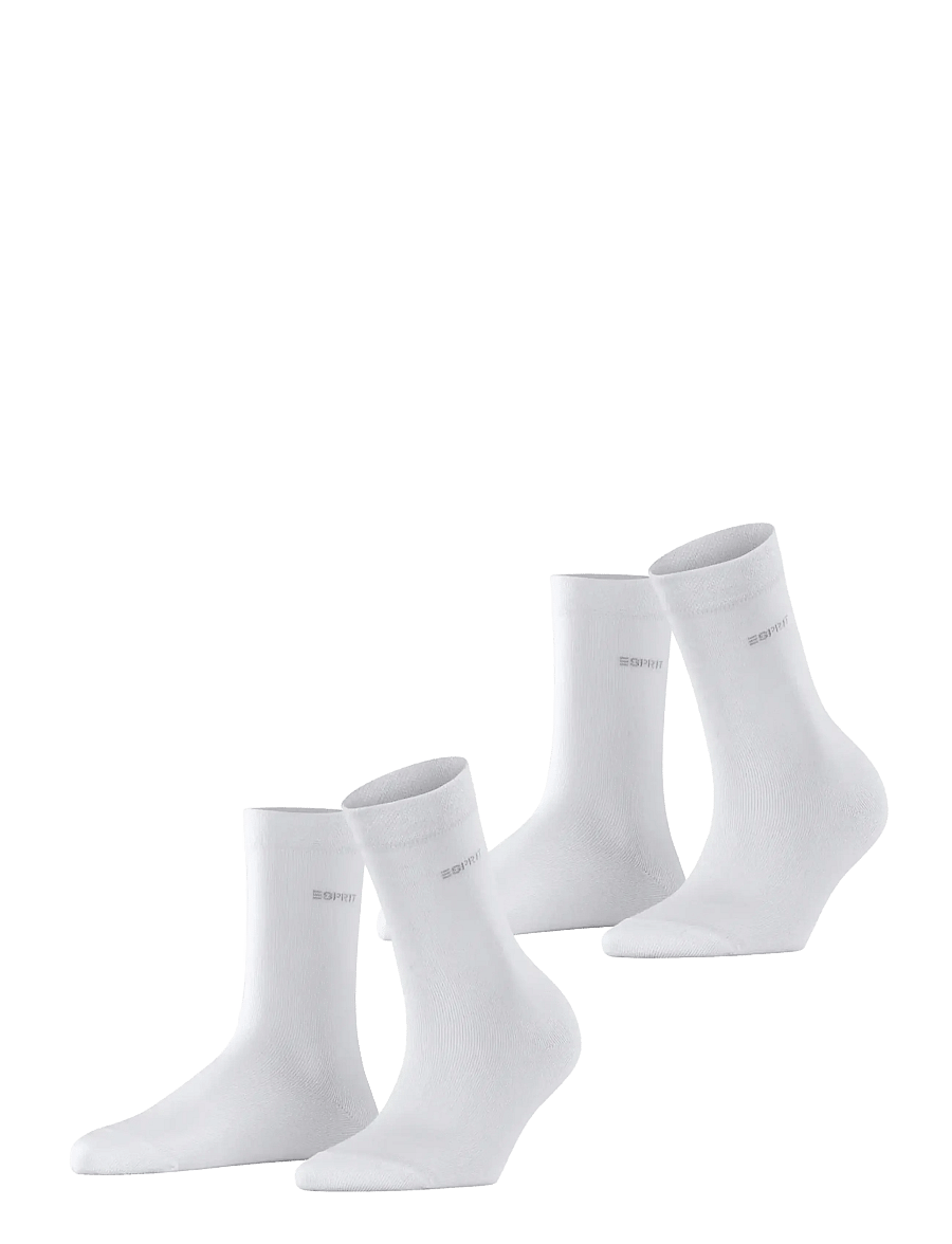 Esprit Socks - Basic Easy 2-Pack sustainable uni coloured - vanliga strumpor - white - 0