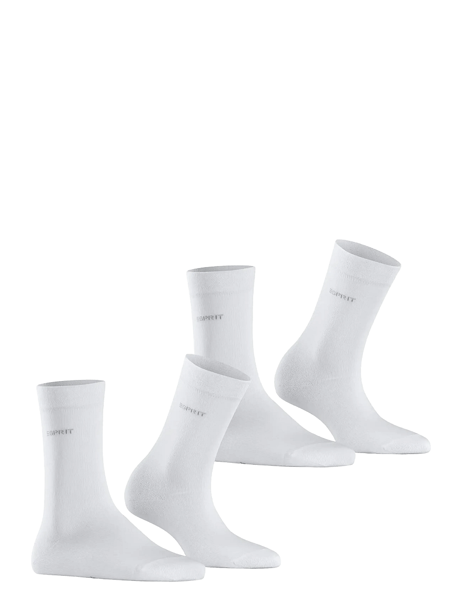 Esprit Socks - Basic Easy 2-Pack sustainable uni coloured - vanliga strumpor - white - 2