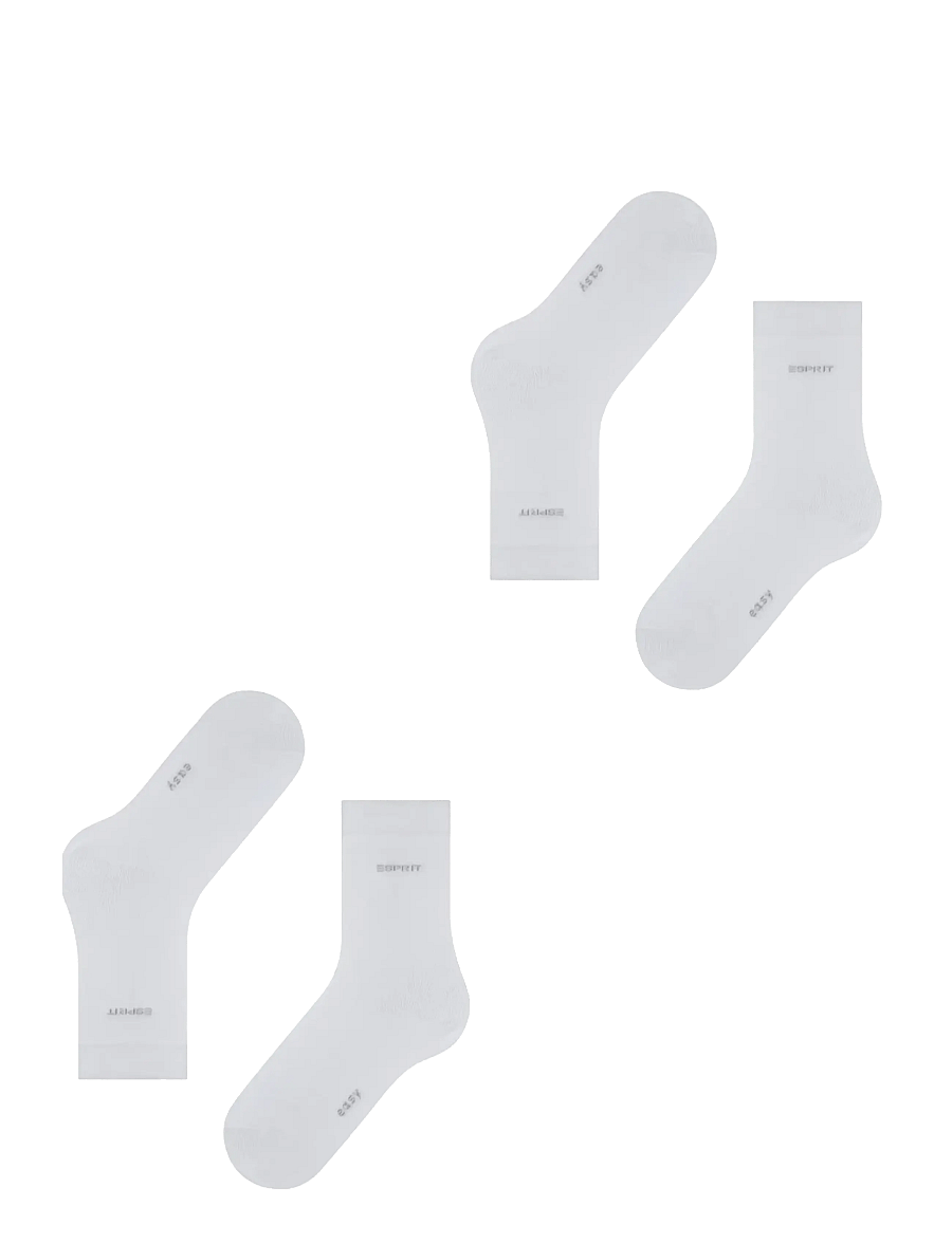 Esprit Socks - Basic Easy 2-Pack sustainable uni coloured - vanliga strumpor - white - 4