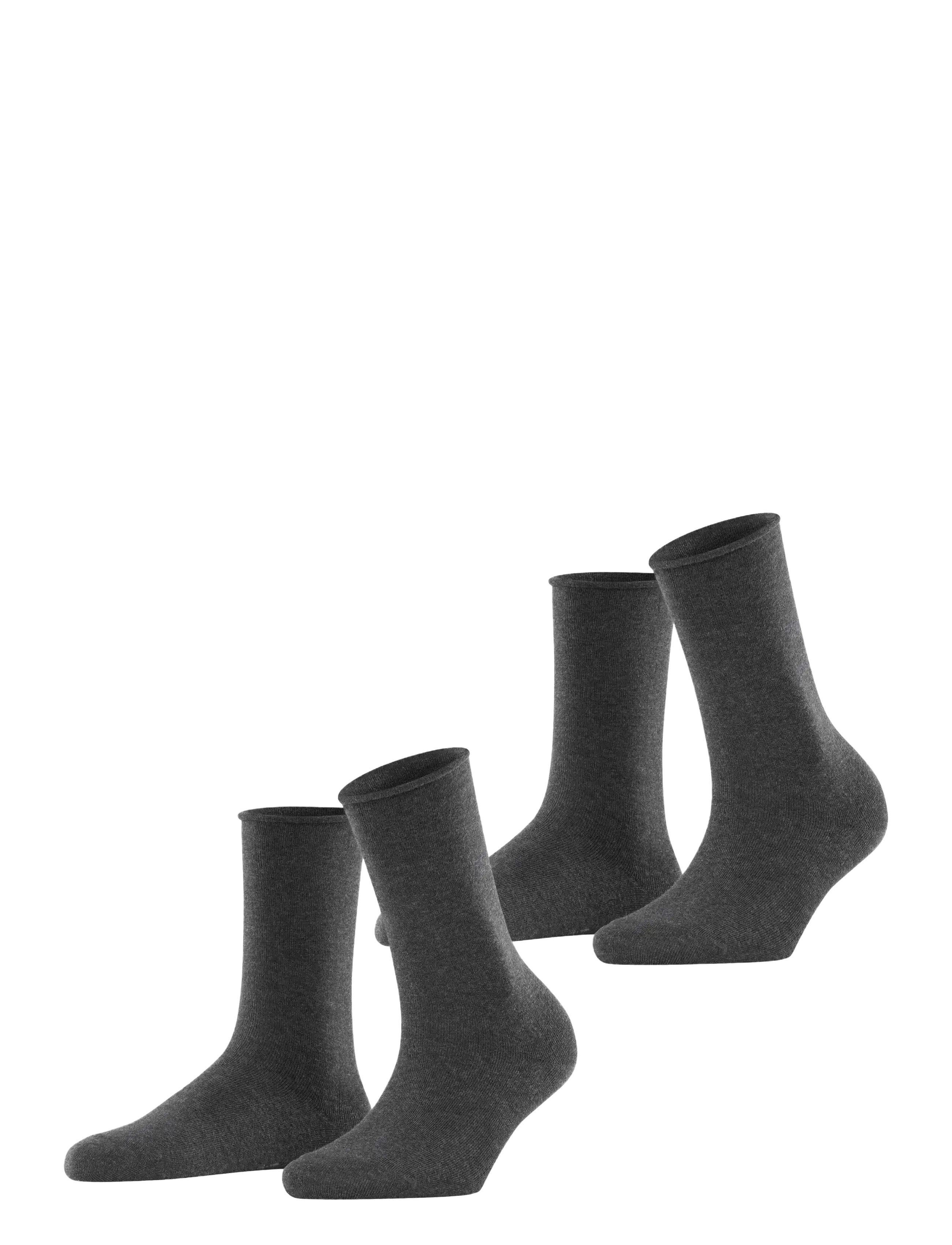 Esprit Socks Basic Pure 2-Pack Sustainable Uni Coloured, 35-38, Grey, Sokker > Almindelige Sokker, Dame