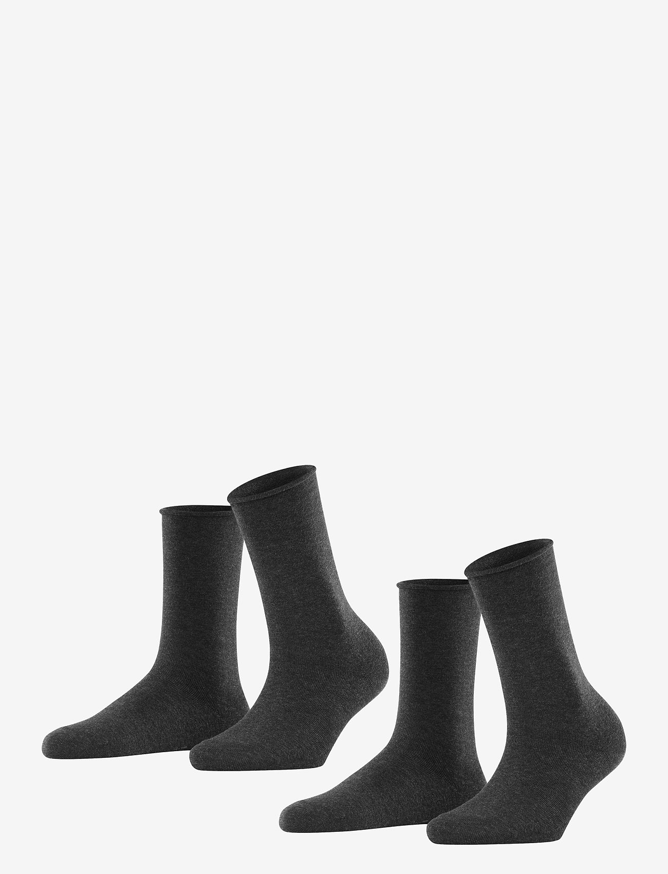 Esprit Socks - Basic Pure 2-Pack sustainable uni coloured - laveste priser - anthra.mel - 0