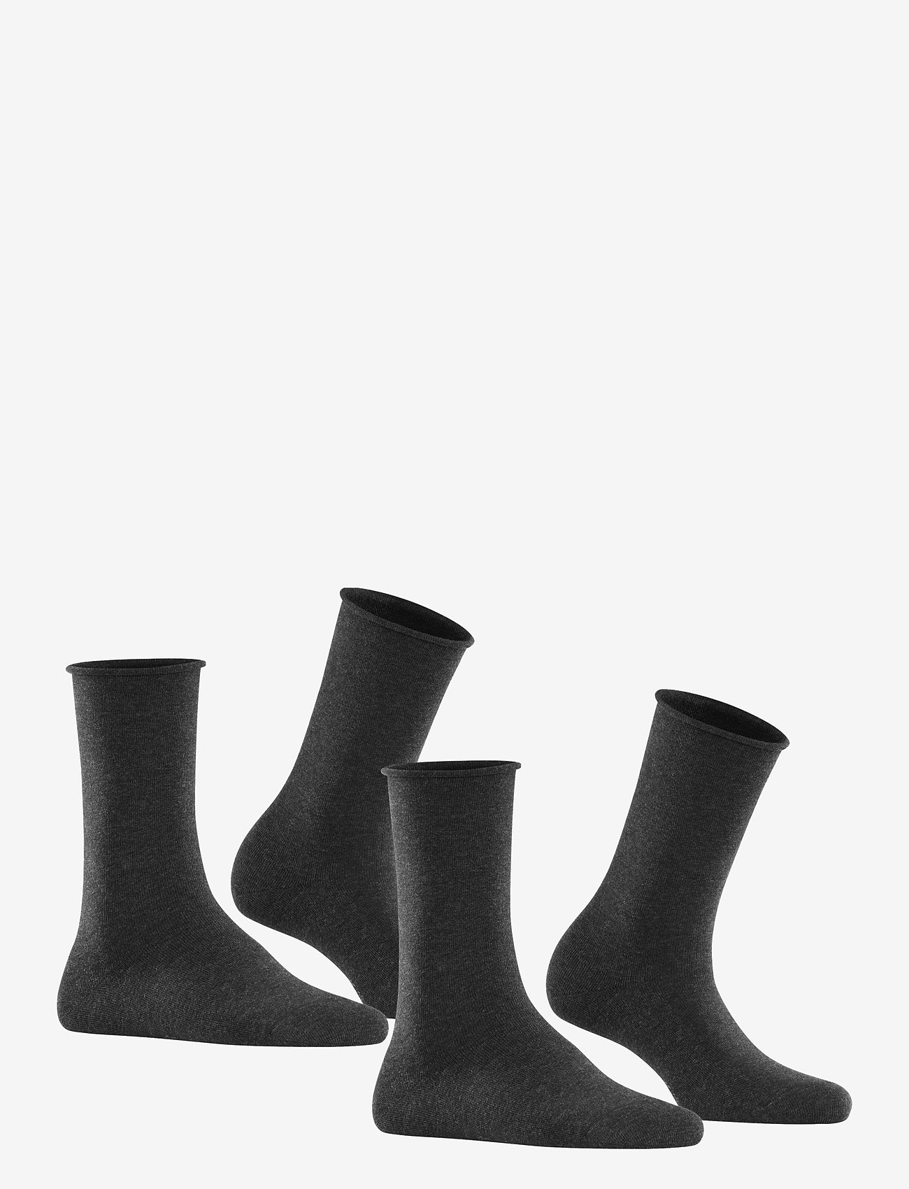 Esprit Socks - Basic Pure 2-Pack sustainable uni coloured - laveste priser - anthra.mel - 1