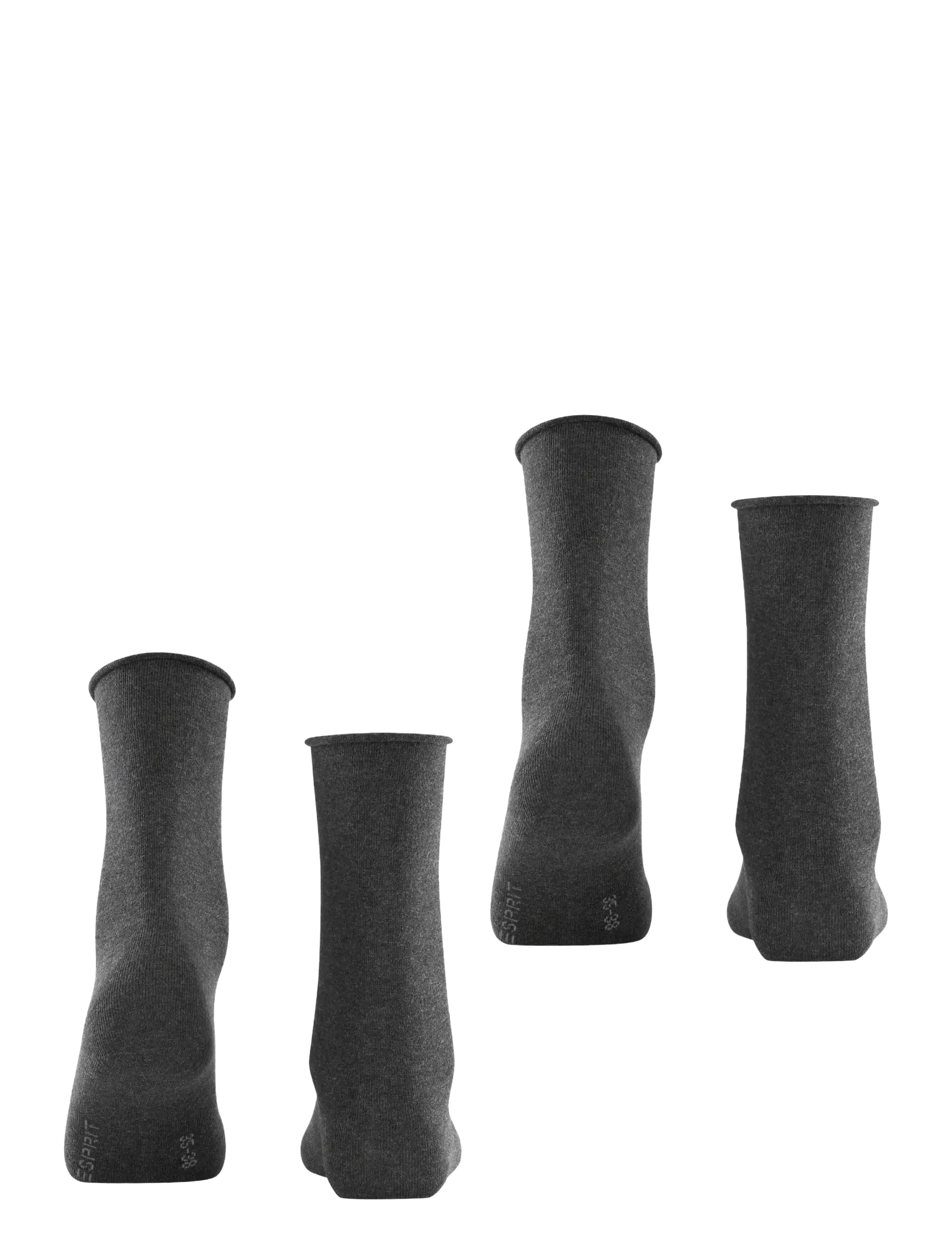 Esprit Socks - Basic Pure 2-Pack sustainable uni coloured - klassikalised sokid - anthra.mel - 1