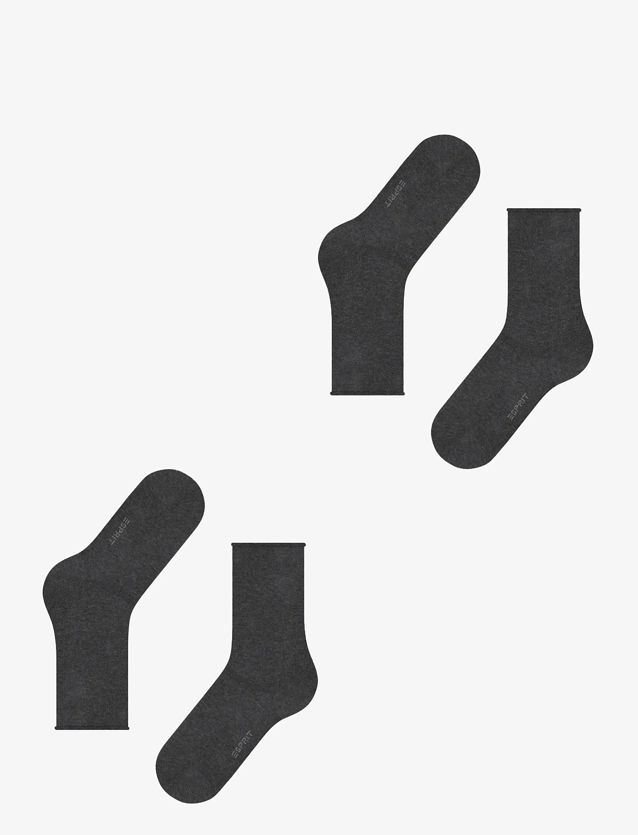 Esprit Socks - Basic Pure 2-Pack sustainable uni coloured - laveste priser - anthra.mel - 3