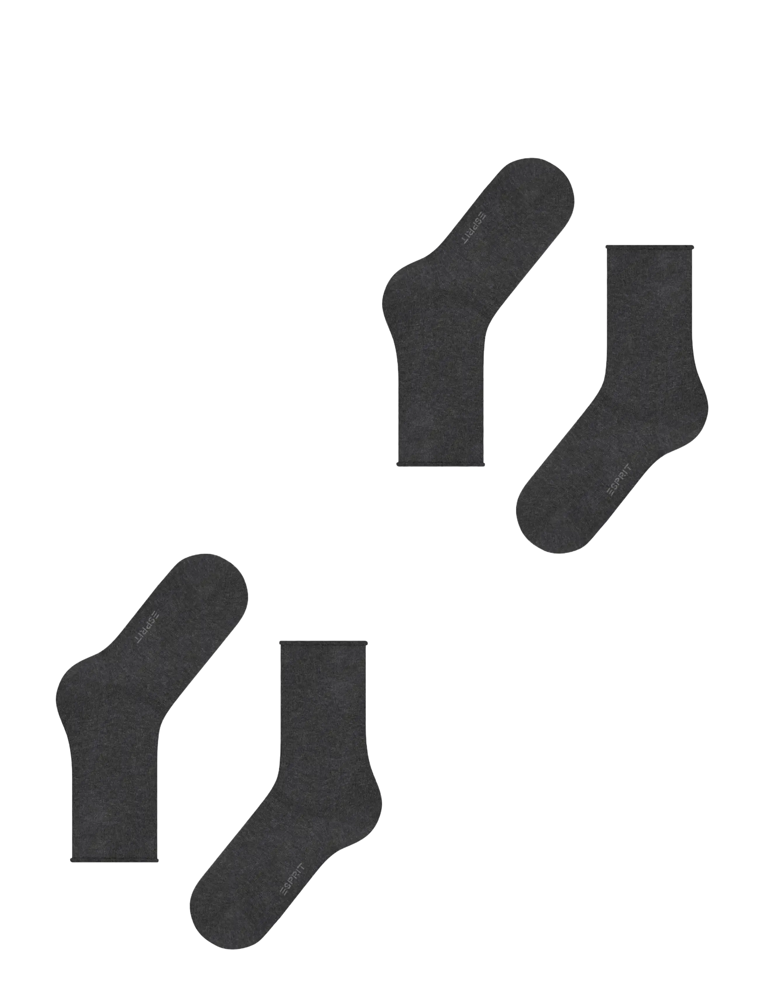 Esprit Socks - Basic Pure 2-Pack sustainable uni coloured - klassikalised sokid - anthra.mel - 3