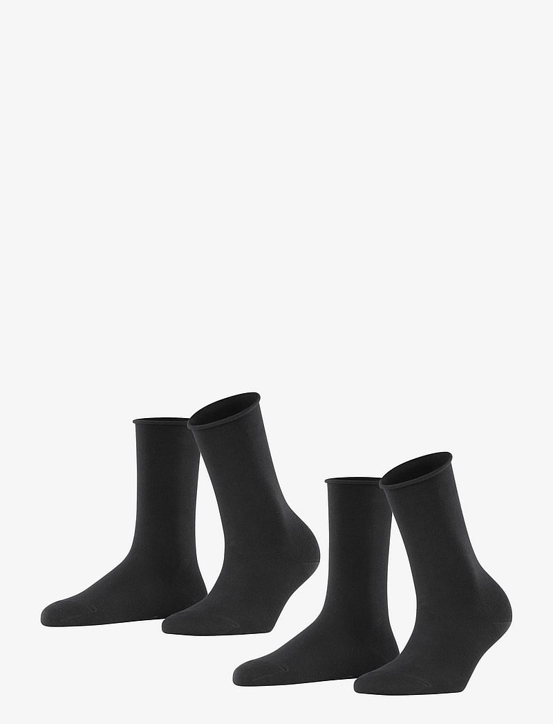 Esprit Socks - Basic Pure 2-Pack sustainable uni coloured - crew-socken - black - 0