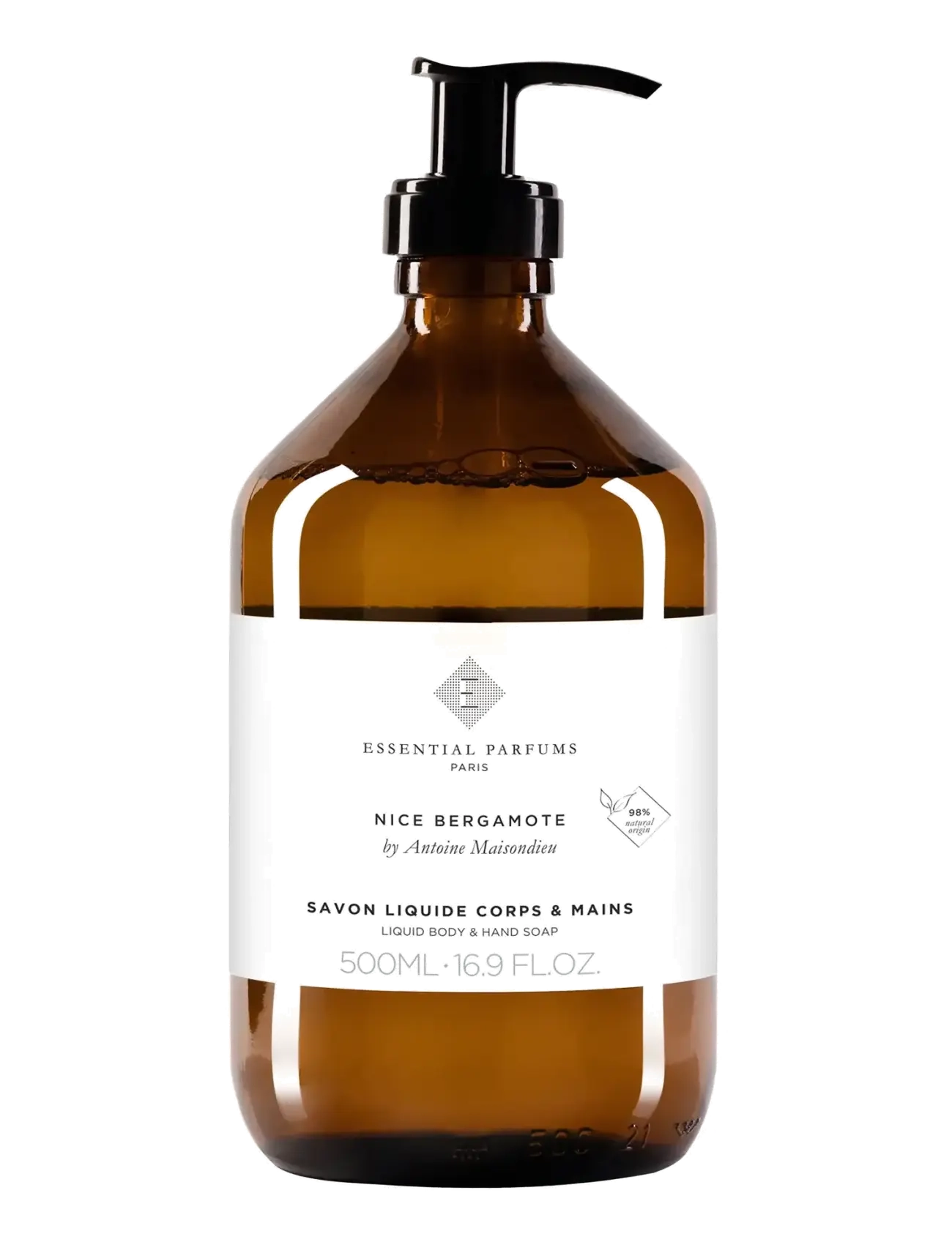 Essential Parfums Nice Bergamote By Antoine Maisondieu Hand And Body Soap 500ml, 500 ml, Nude, Håndsæbe > Flydende Håndsæbe, Dame