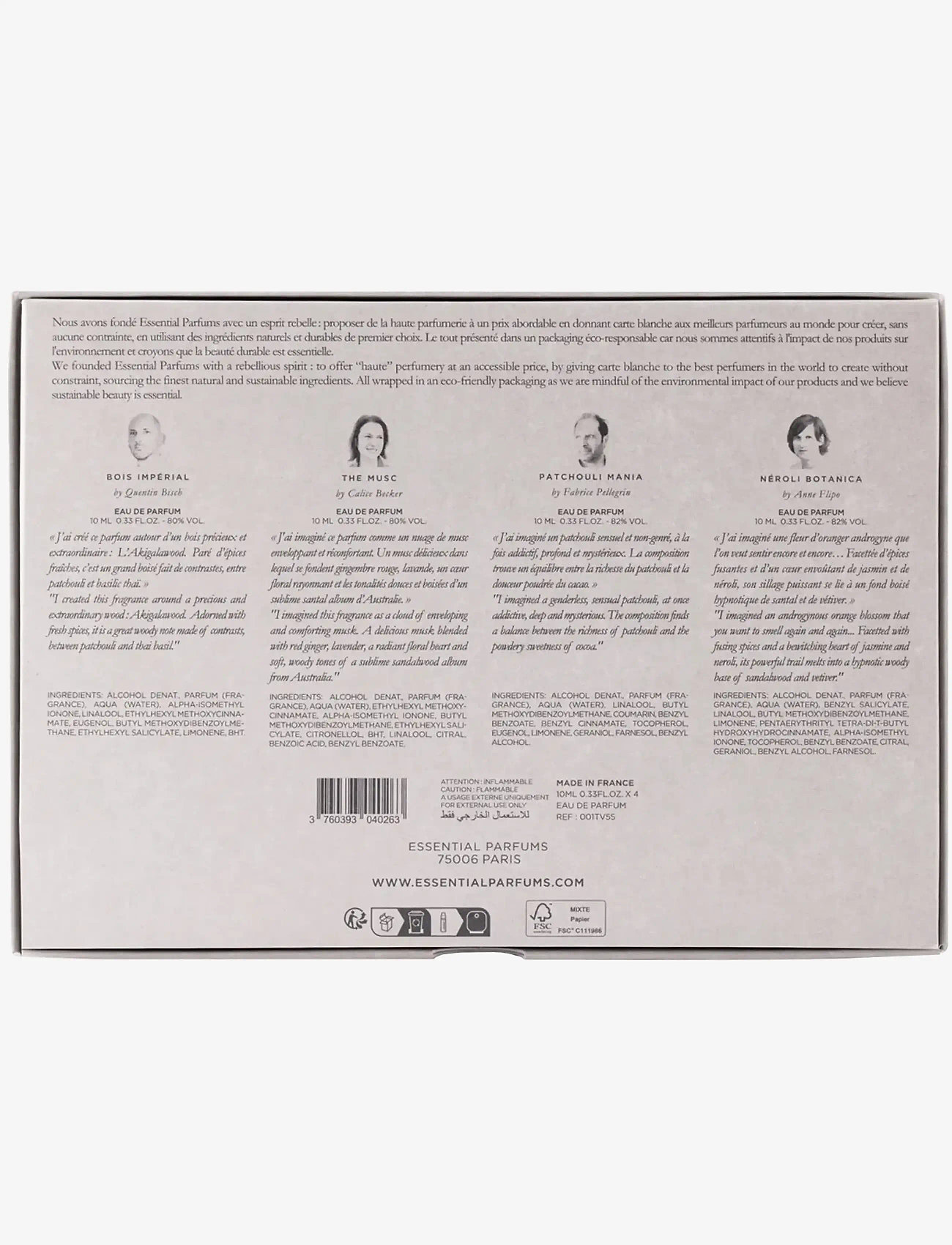 Essential Parfums - DISCOVERY TRAVEL SET : 4*10ML - til ham  - clear - 3