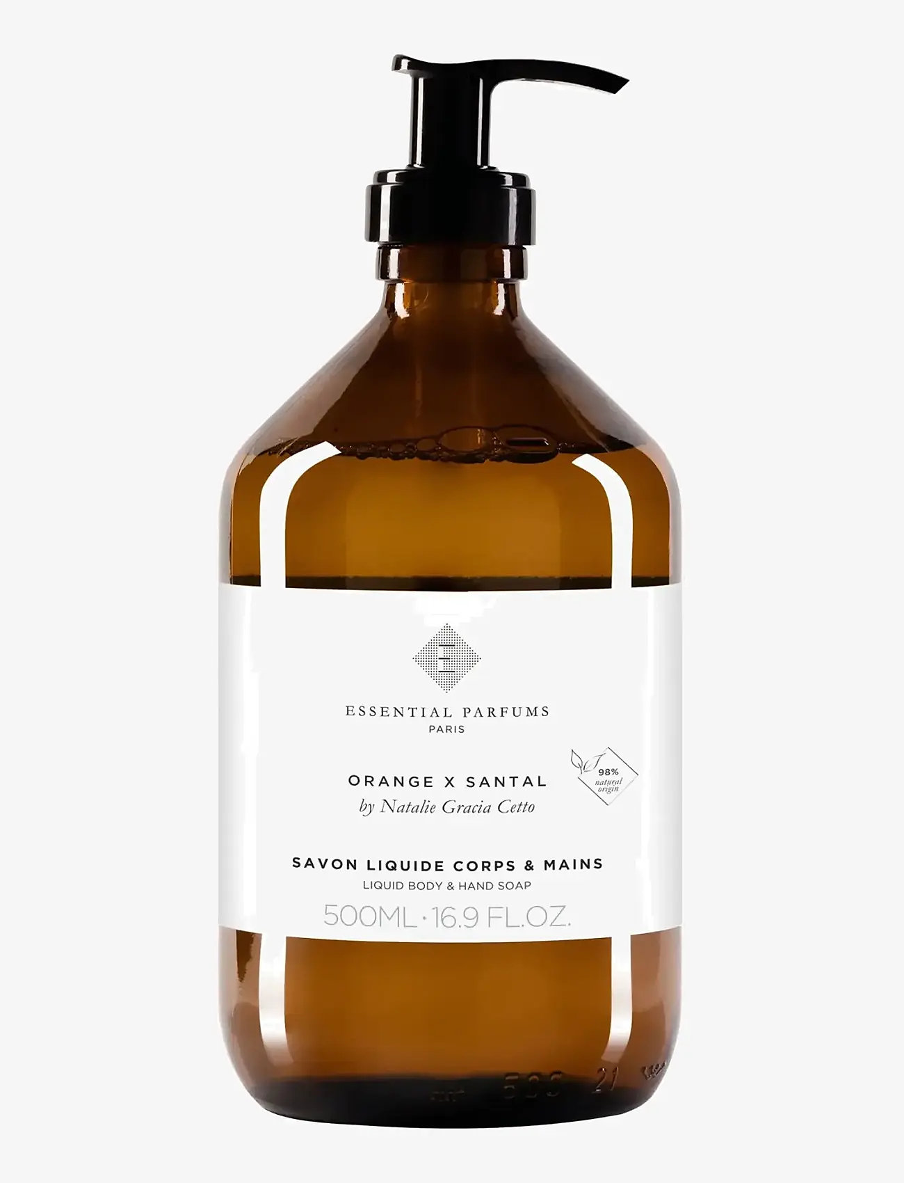 Essential Parfums - ORANGE X SANTAL BY NATHALIE GRACIA - CETTO HAND AND BODY SOAP 500ML - flytande tvål - clear - 0