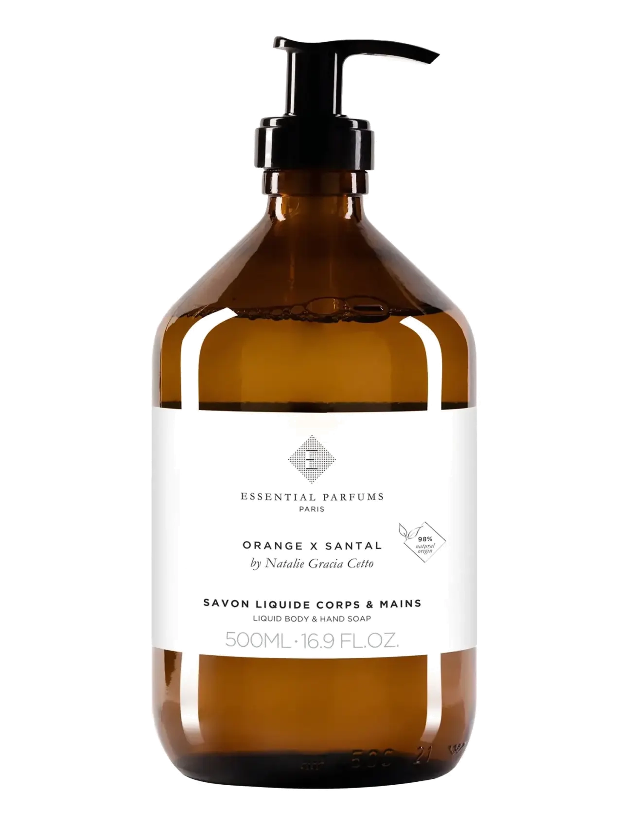 Essential Parfums ORANGE X SANTAL BY NATHALIE GRACIA - CETTO HAND AND BODY SOAP 500ML - Sæber & Håndcremer - CLEAR / undefined