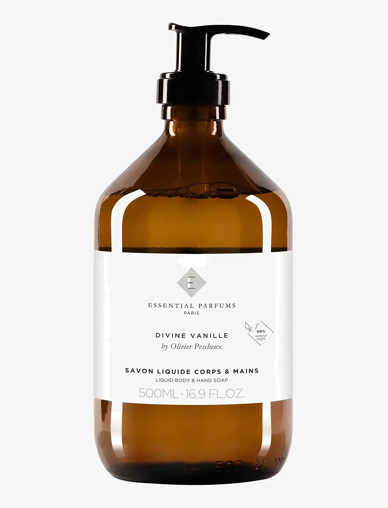 Essential Parfums - DIVINE VANILLE BY OLIVIER PESCHEUX HAND AND BODY SOAP 500ML - flytande tvål - clear - 0