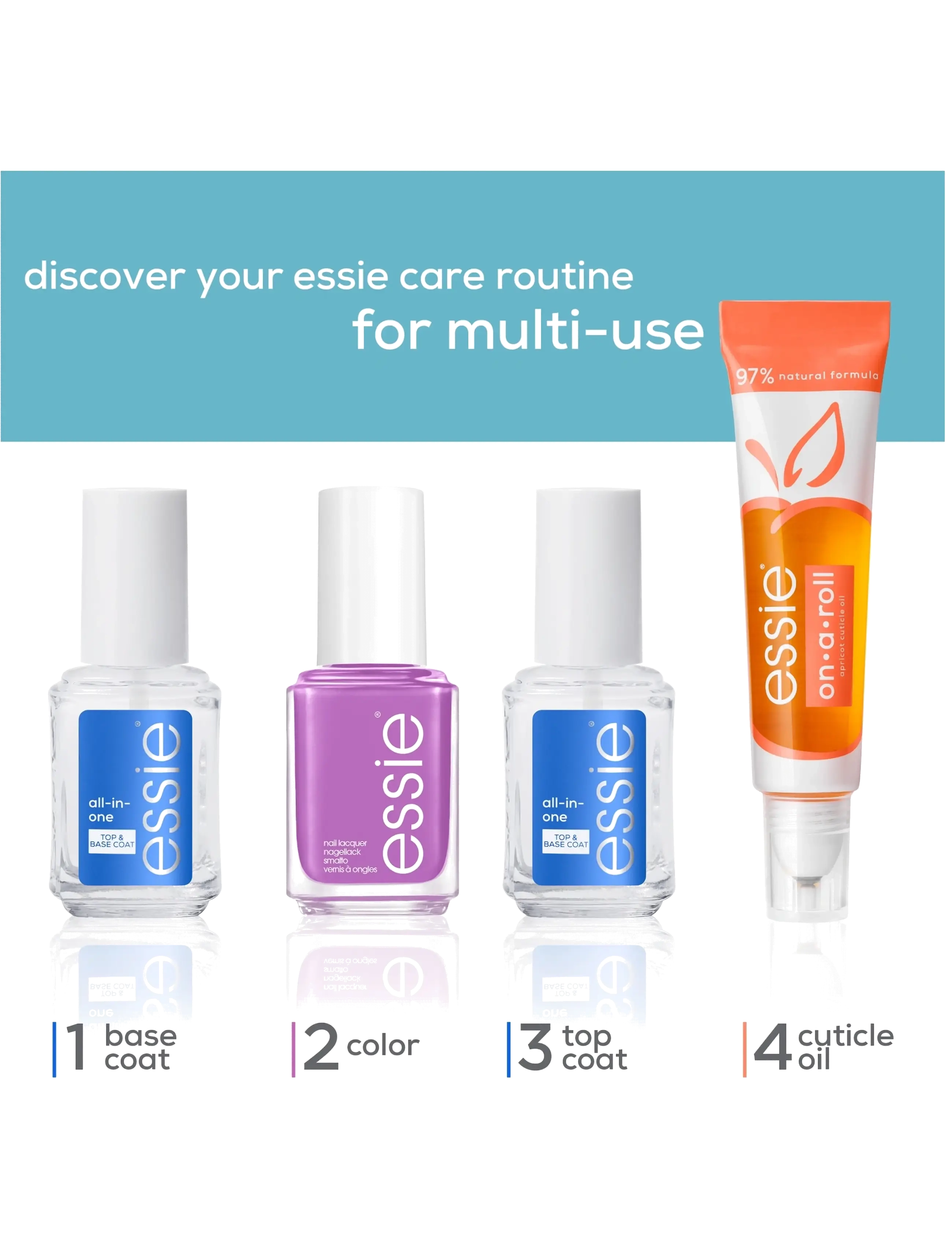 Essie - essie base coat all in one - festtøj til outletpriser - all-in-one top & base coat - 5