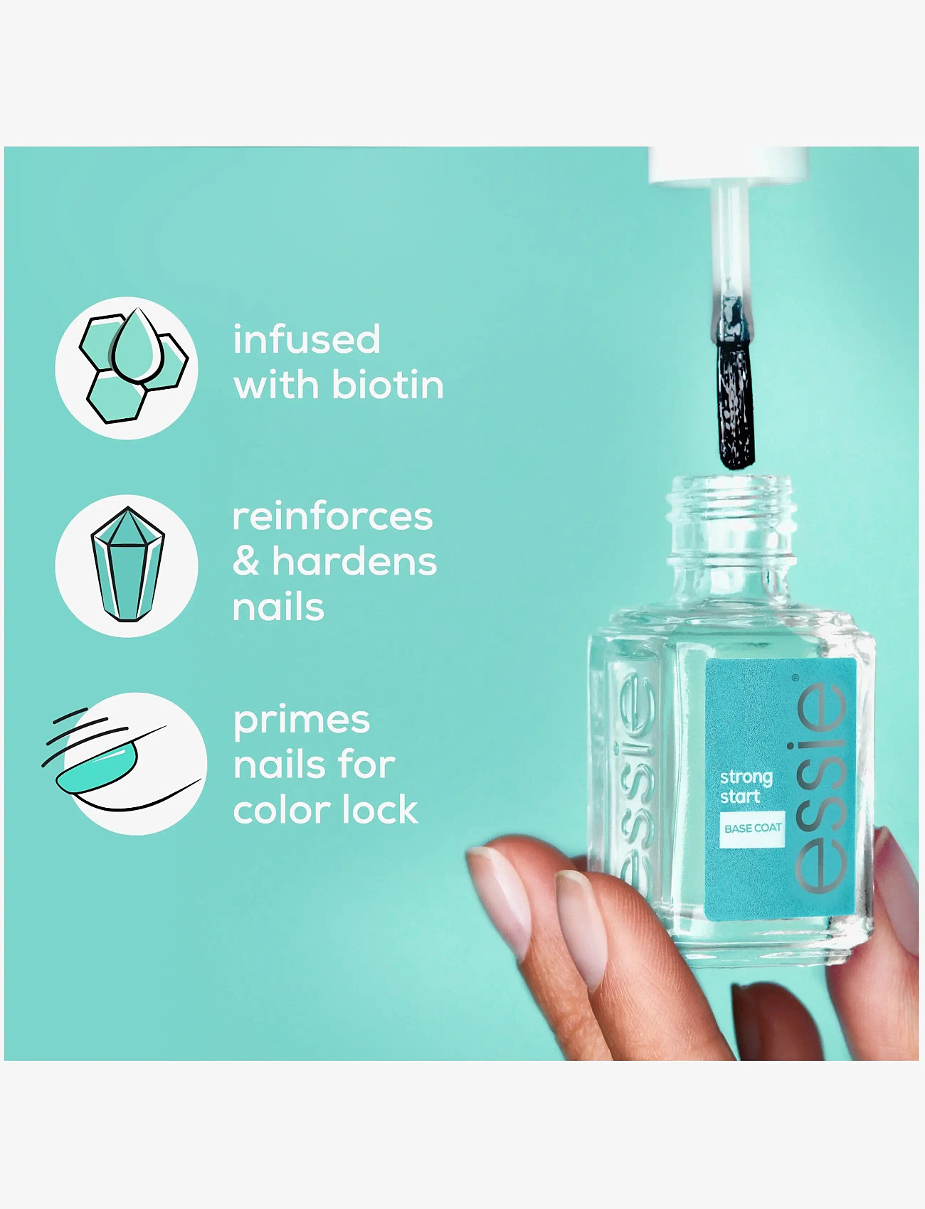 Essie - essie Care Strong Start Base Coat - valmiina treffi-iltaan - as strong as it gets base coat - 1