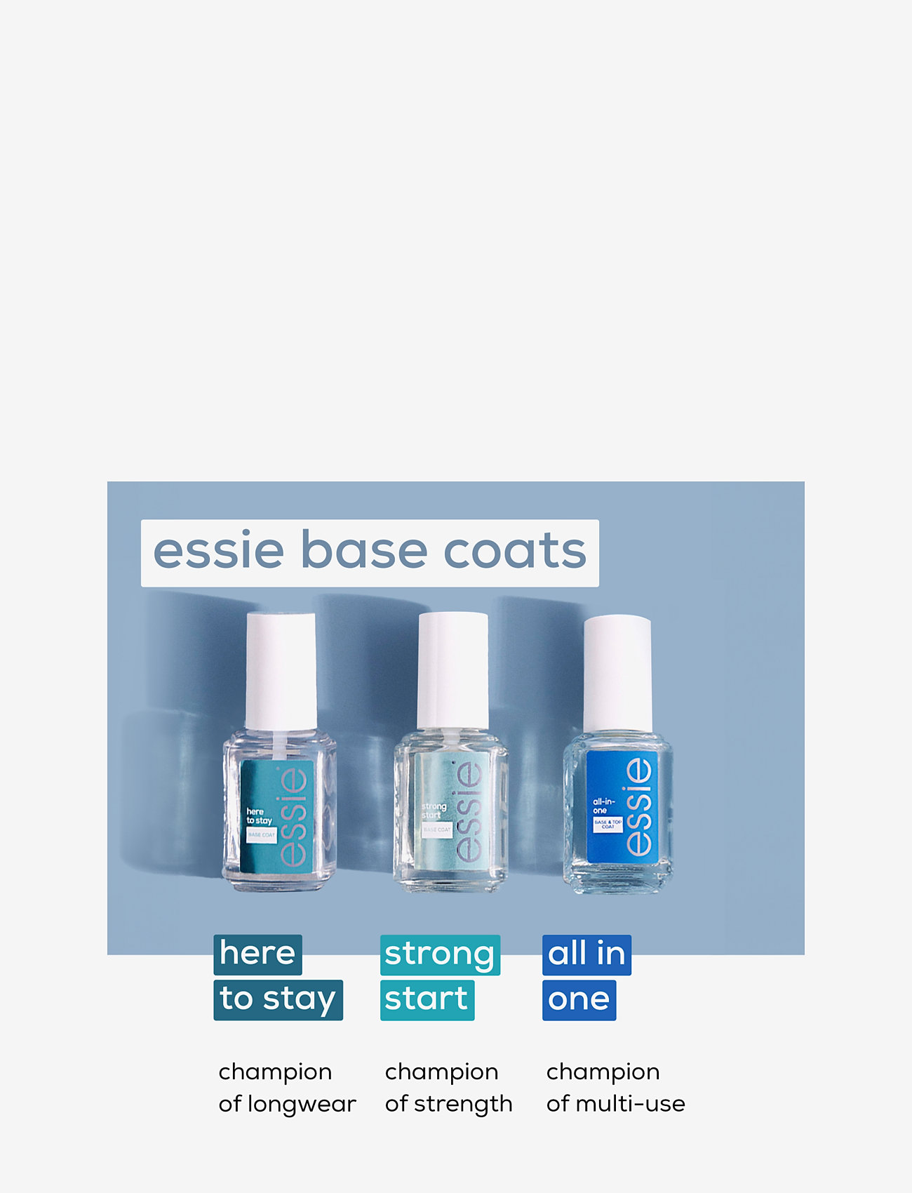 Essie - essie base coat here to stay - smink - here to stay base coat - 1