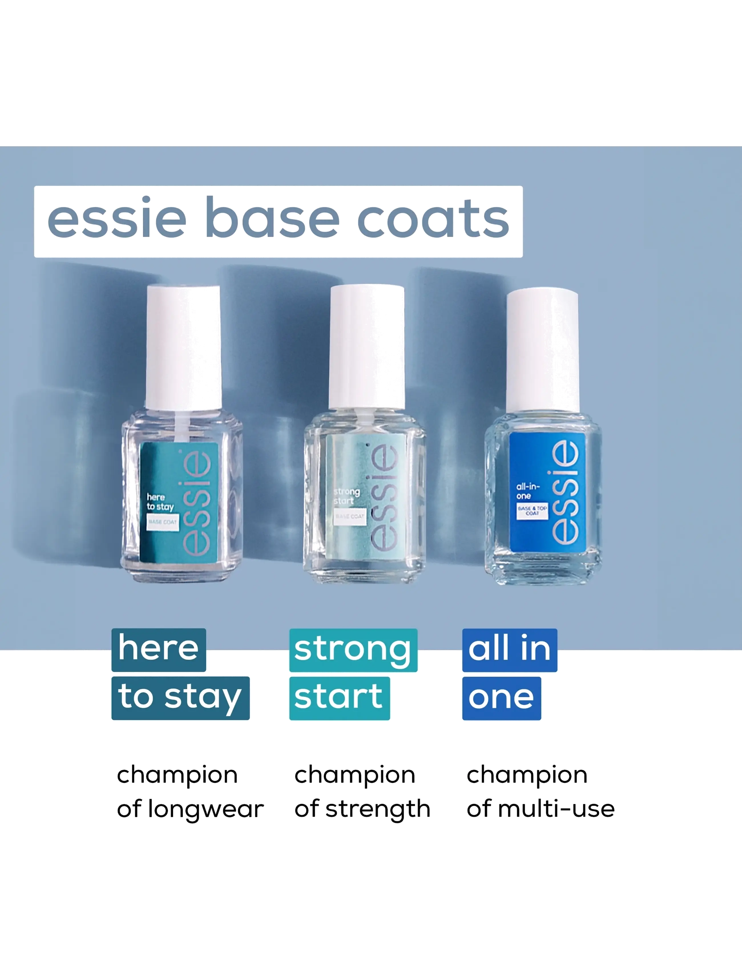 Essie - essie base coat here to stay - smink - here to stay base coat - 1